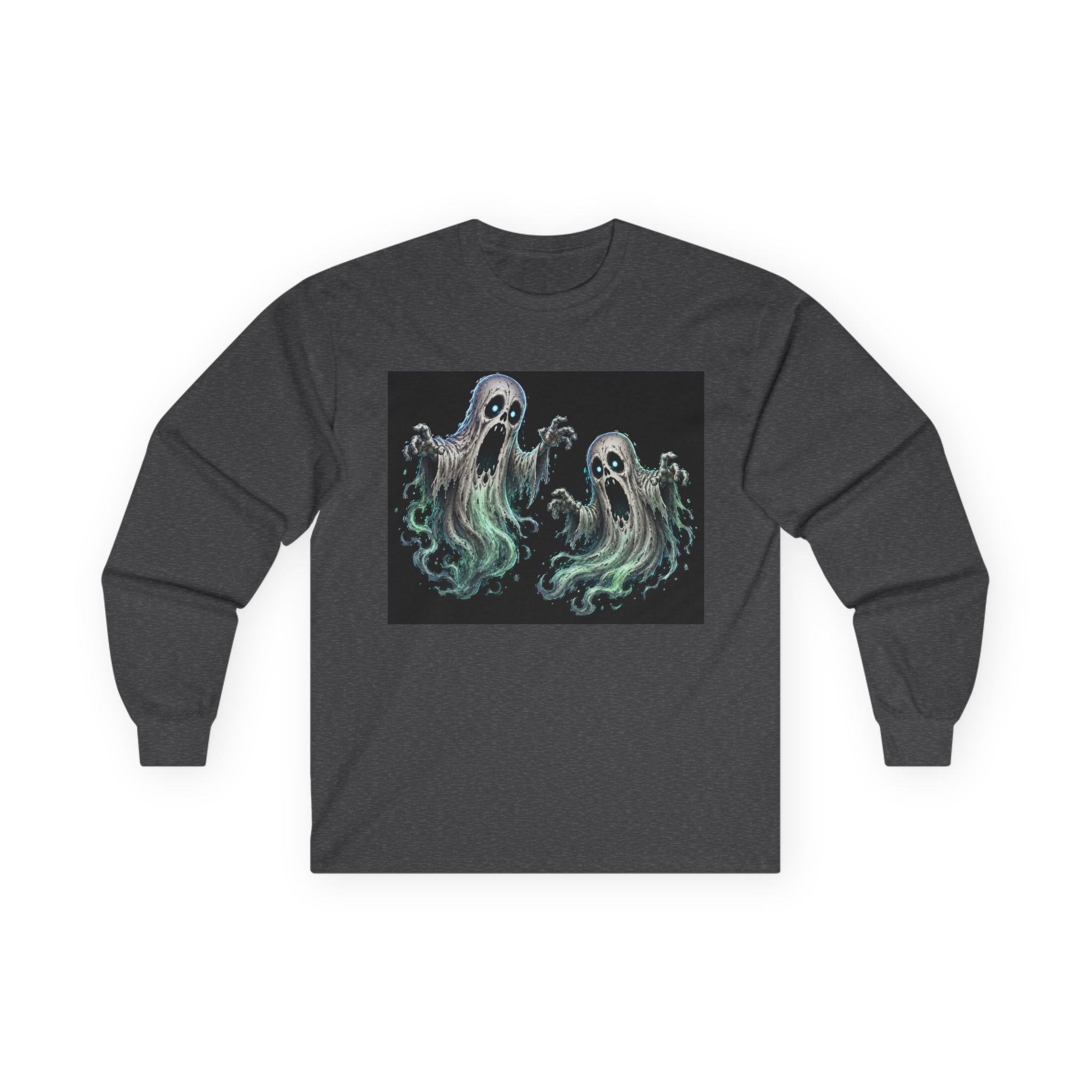 Ghost Duo Long Sleeve Tee — Haunted Spirit Graphic Shirt