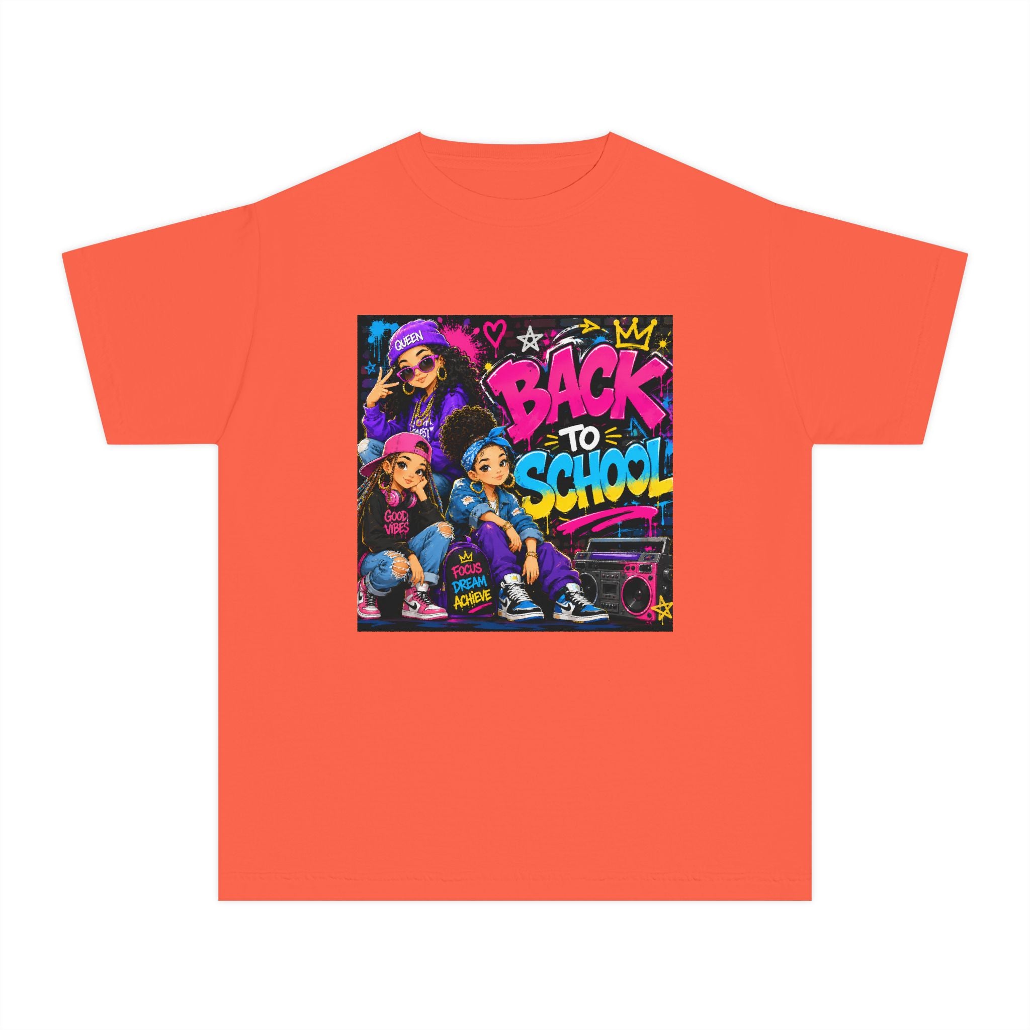 Back to School Youth Tee — Retro Hip-Hop Graphic with Custom Name