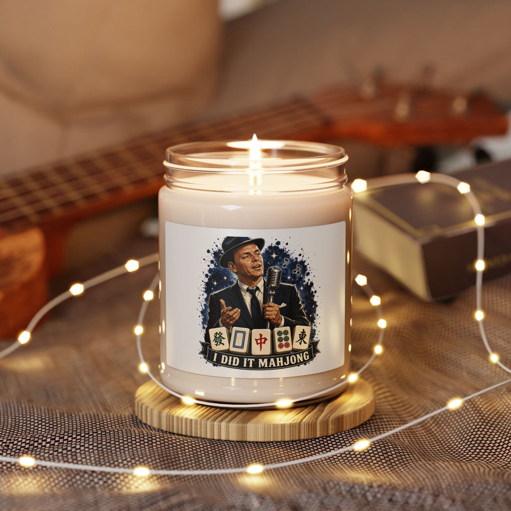 Mahjong Scented Soy Candle — “I Did It Mahjong” Retro Player Design, 9oz