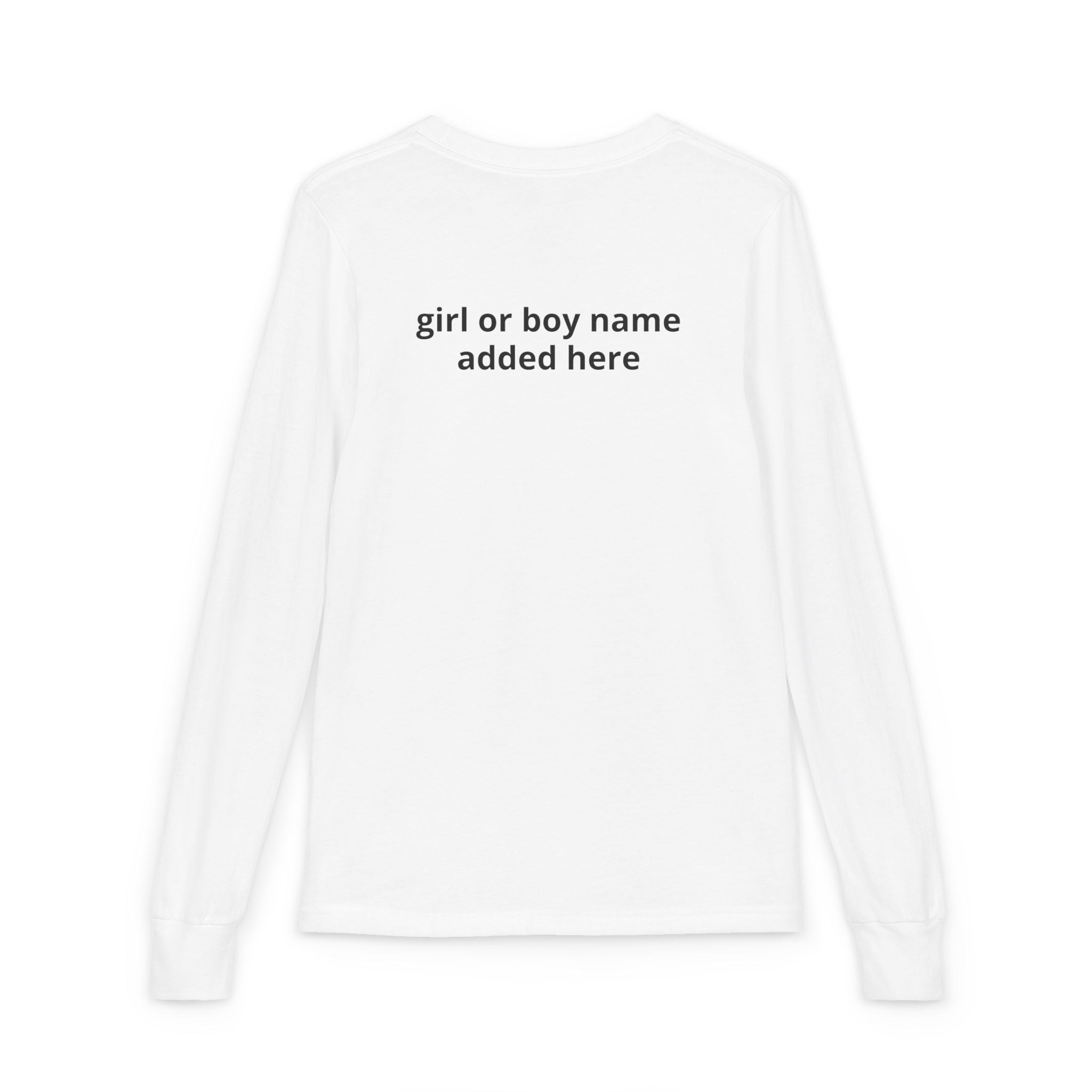 Youth Long Sleeve Tee — Spooky Dinosaur Jack-O'-Lantern Halloween Shirt (Custom Name)