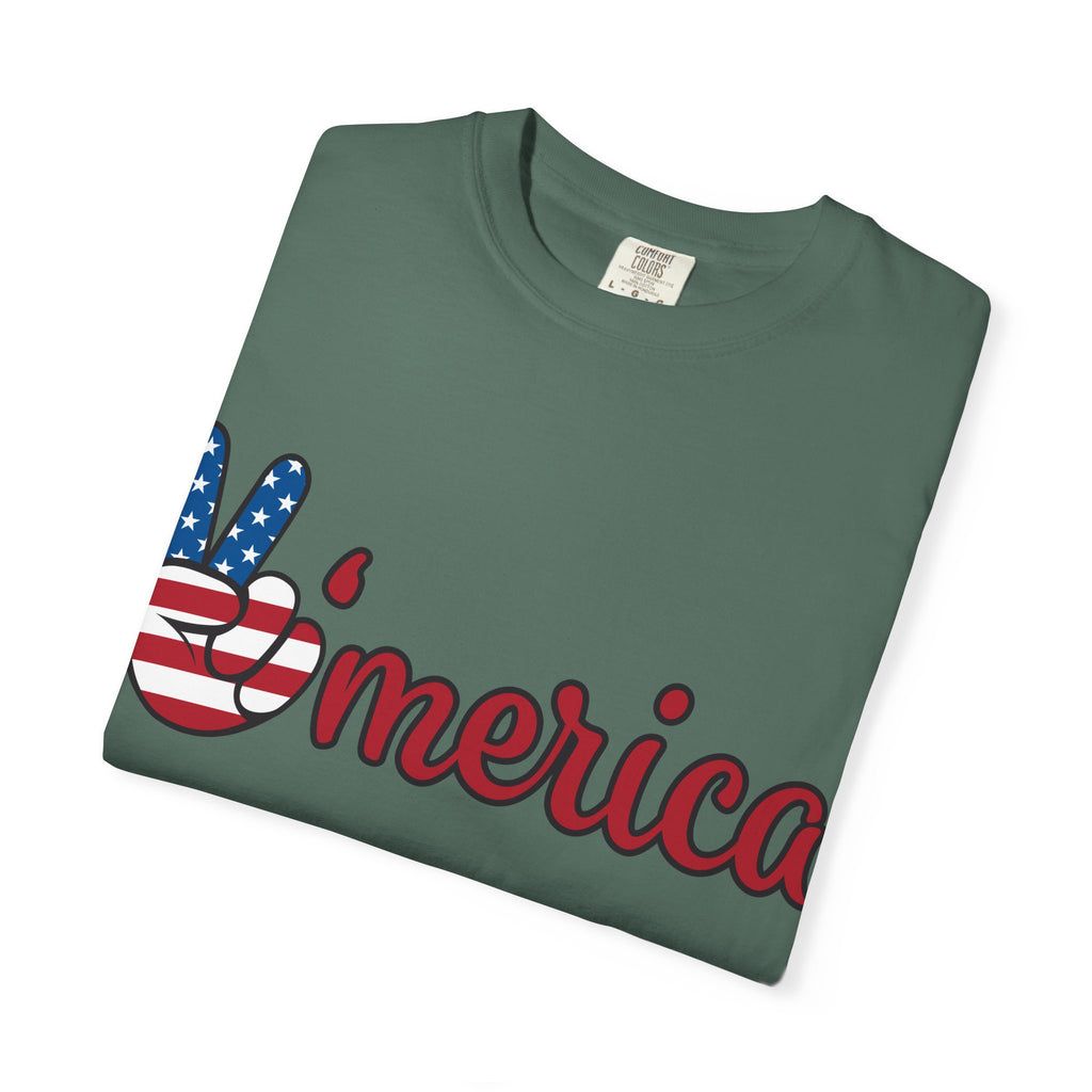 'Merica Peace Sign T-Shirt — 250th Anniversary of America Flag Tee (1776–2026)