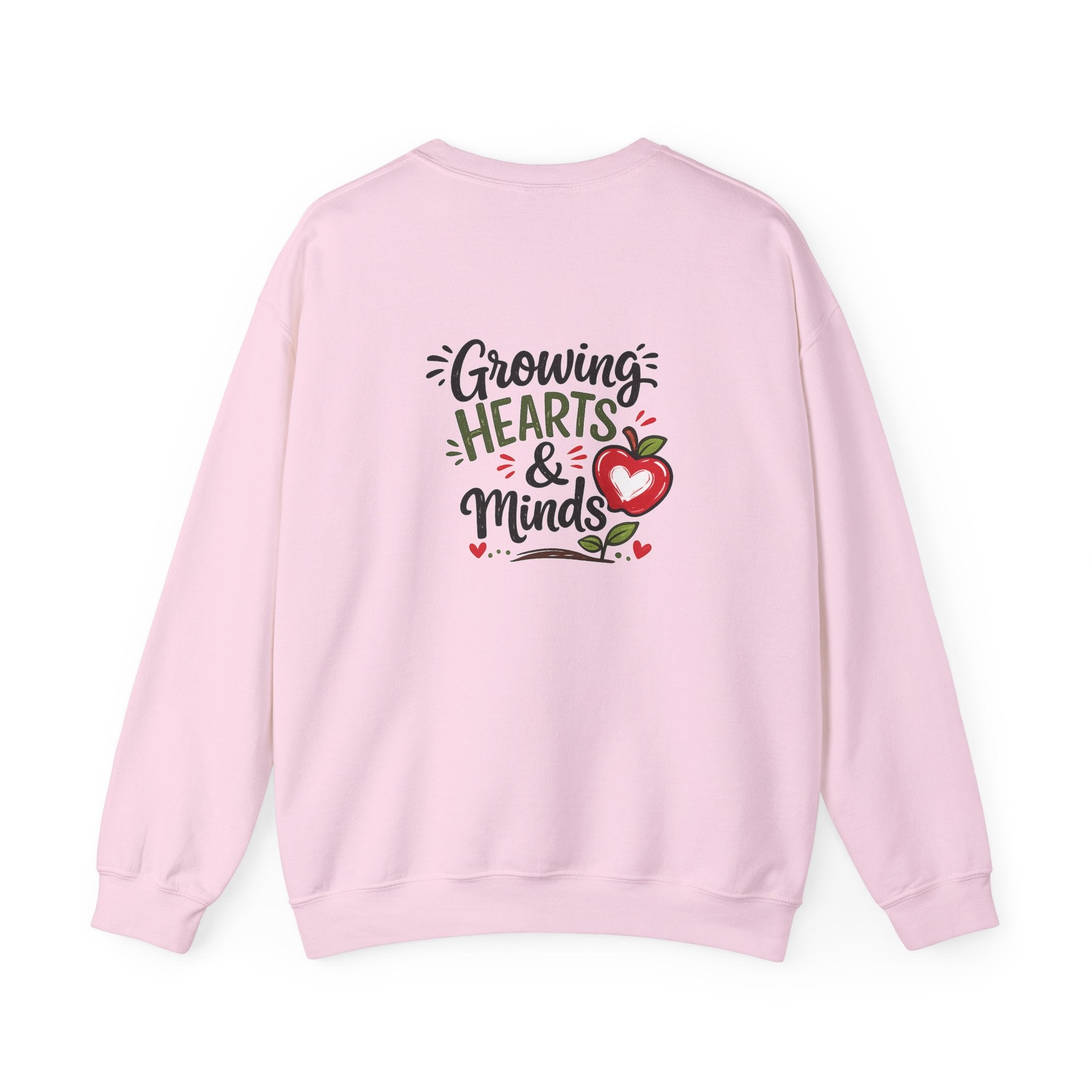 Teacher Sweatshirt — "Teachers Plant Seeds That Grow Forever" Apple Crewneck (Growing Hearts & Minds)