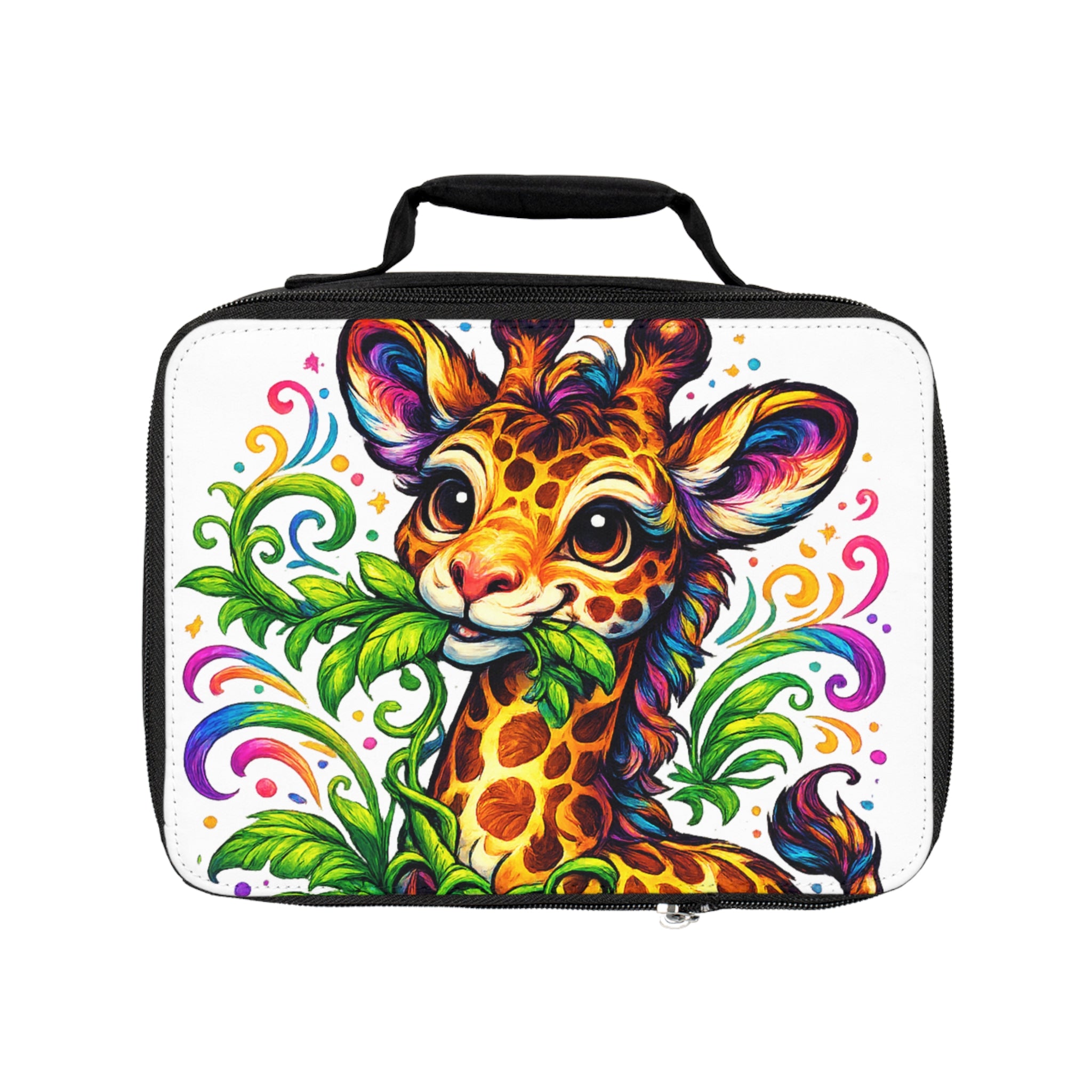 Cute Colorful Giraffe Lunch Bag — Kids Insulated Lunchbox with Playful Jungle Design