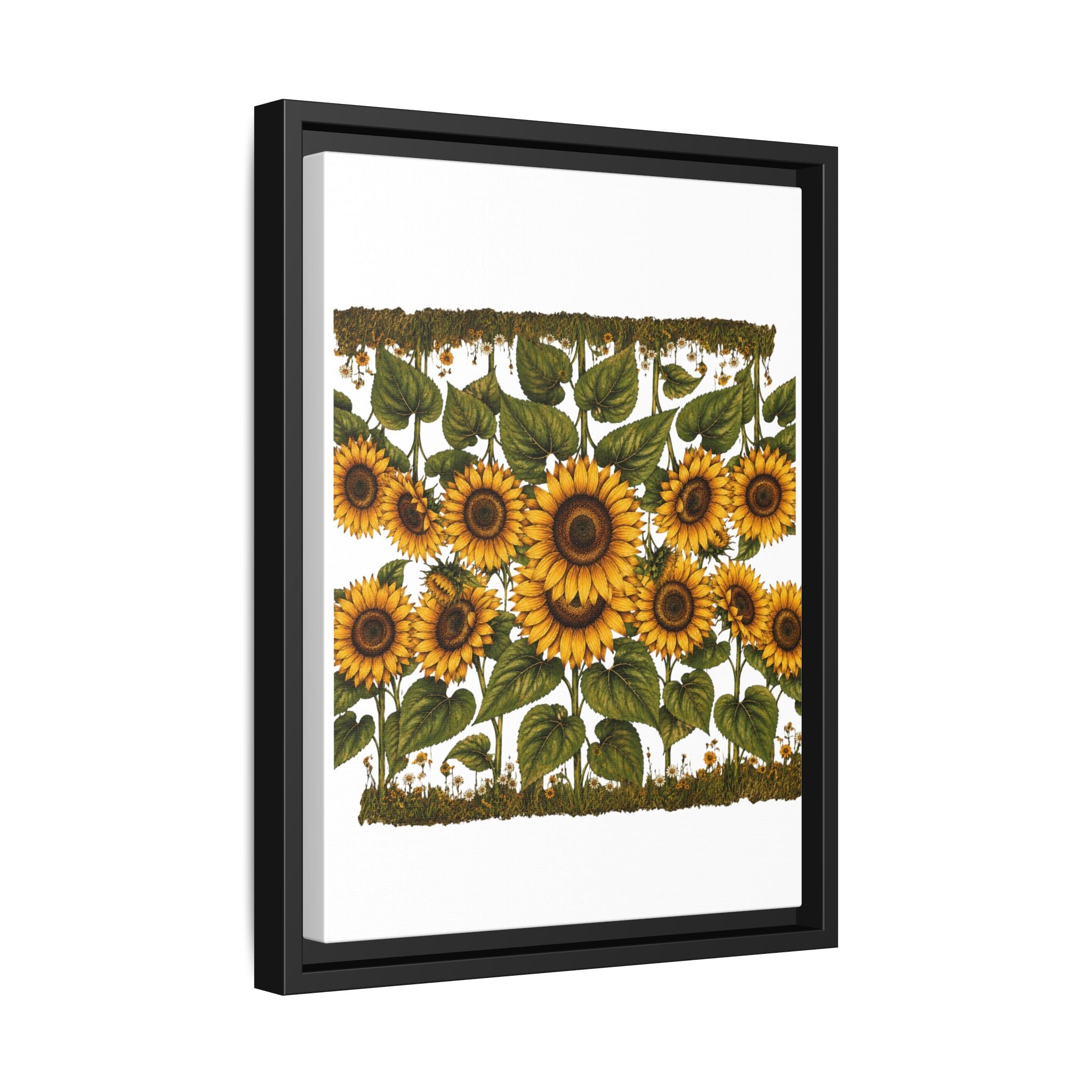Framed Sunflower Canvas Print — Matte Floral Wall Art