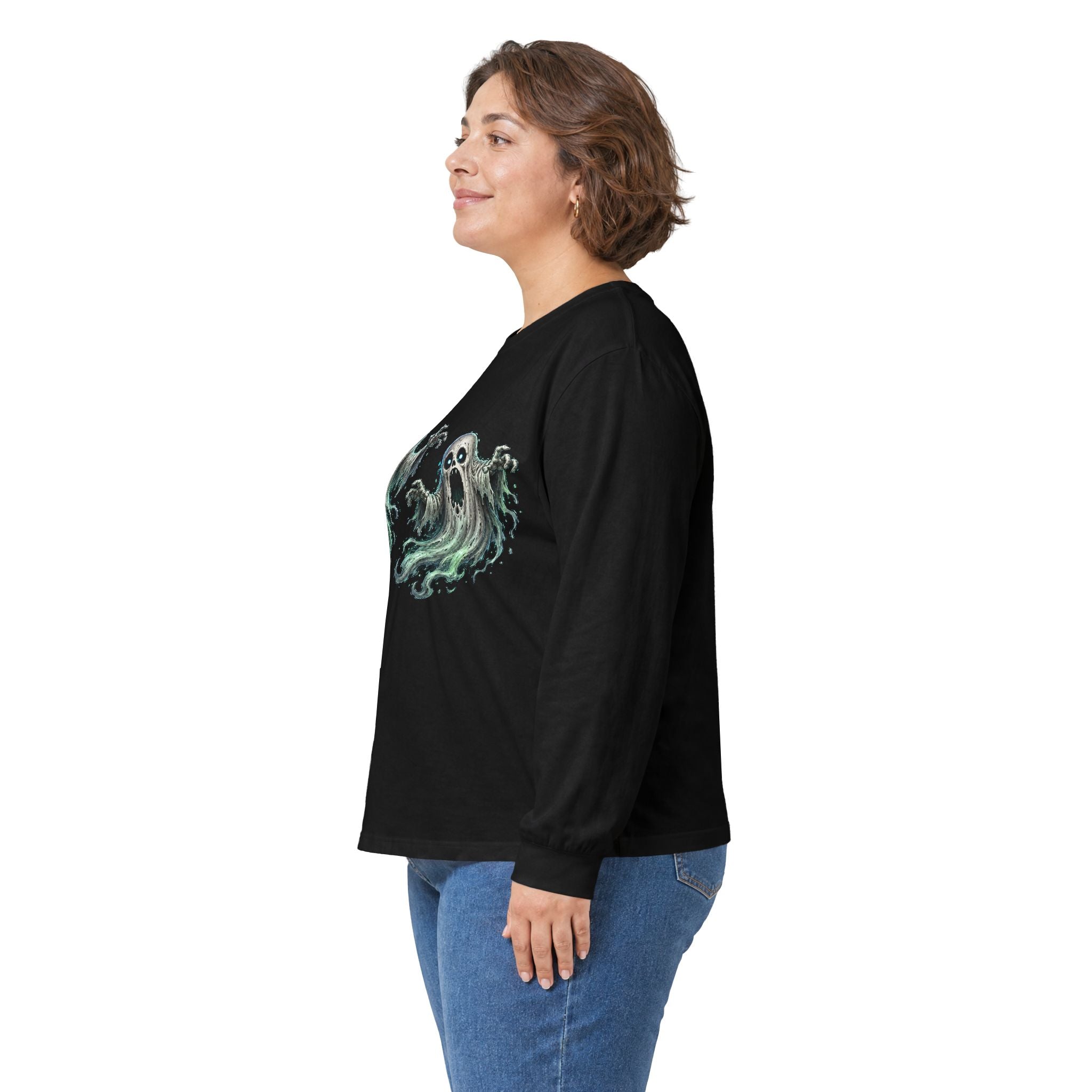 Ghost Duo Long Sleeve Tee — Haunted Spirit Graphic Shirt