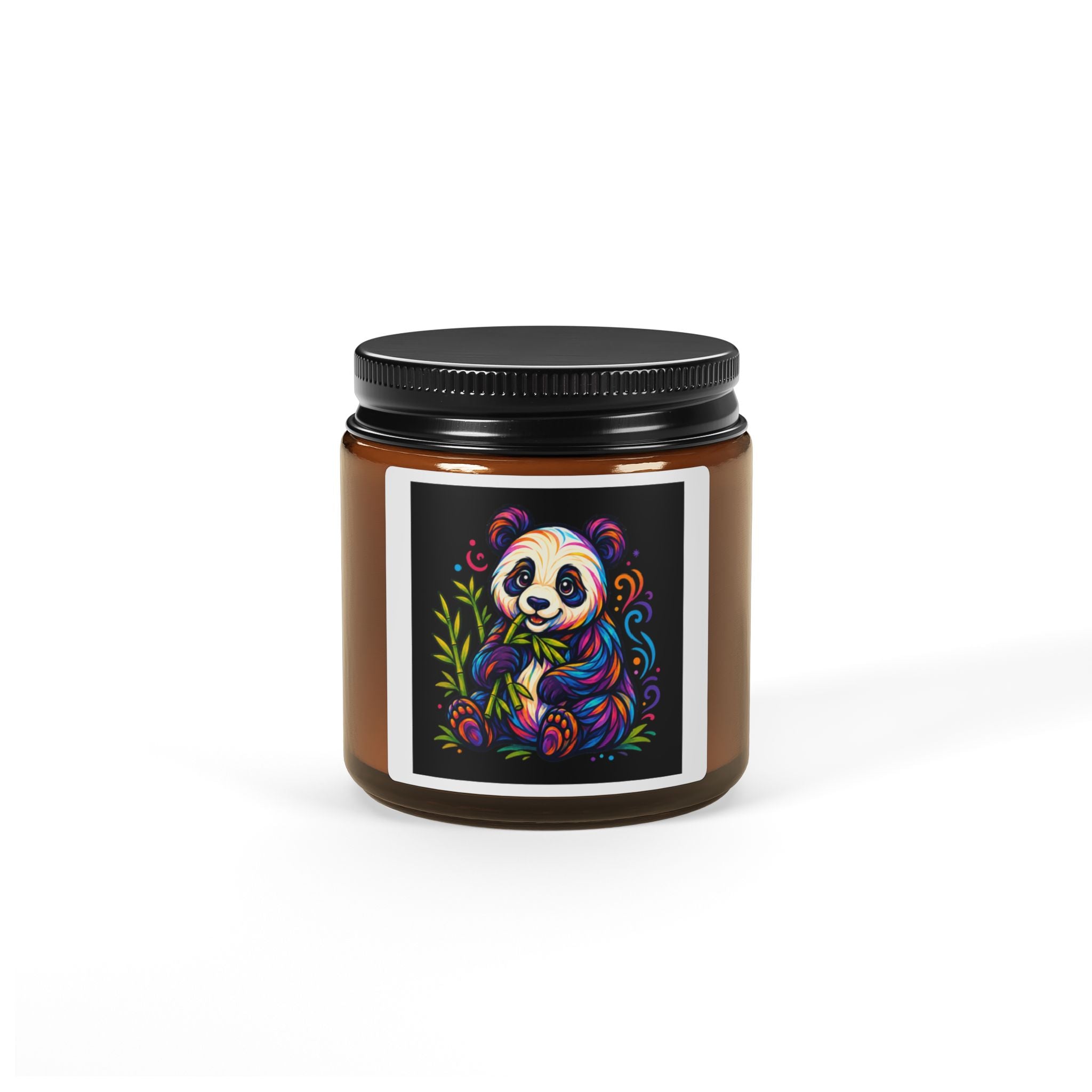 Colorful Panda Soy Candle — Amber Jar Scented Candle (Multi-Size)
