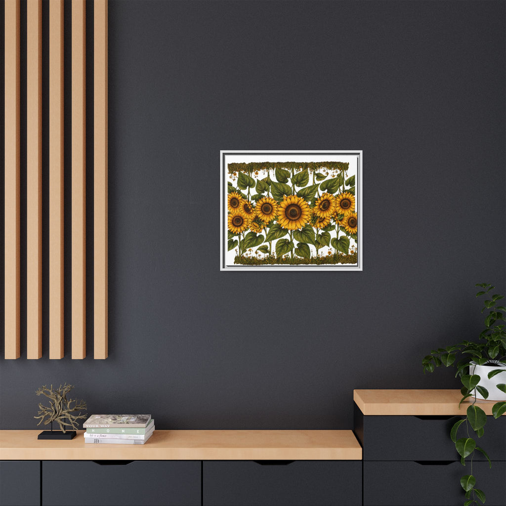 Framed Sunflower Canvas Print — Matte Floral Wall Art