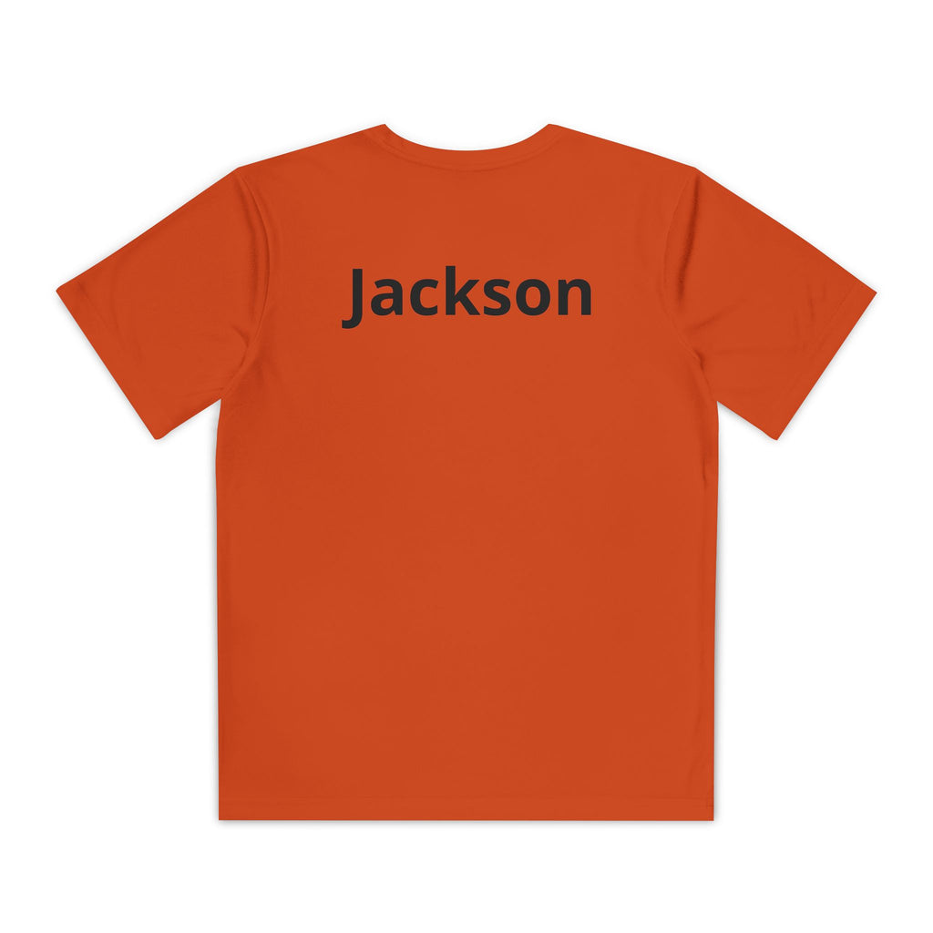 Youth Basketball Tee, Back to School — "Focus Work Win" Personalized Name Jersey
