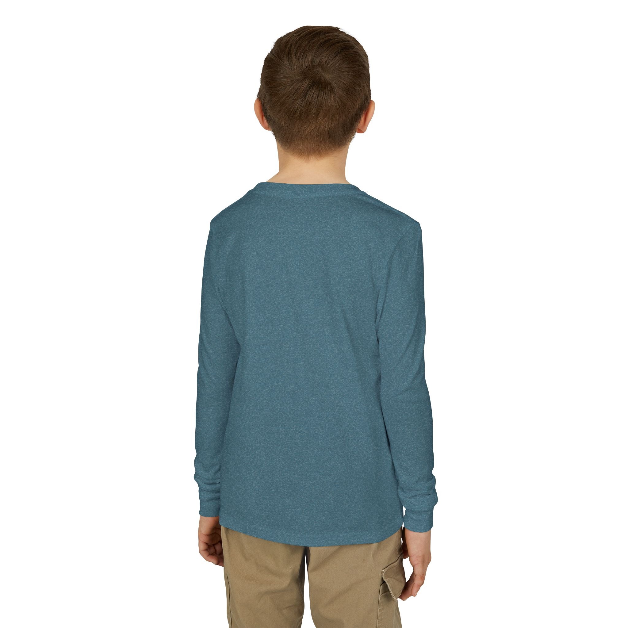 Youth Long Sleeve Tee — Colorful Skateboard & Sneakers Graphic
