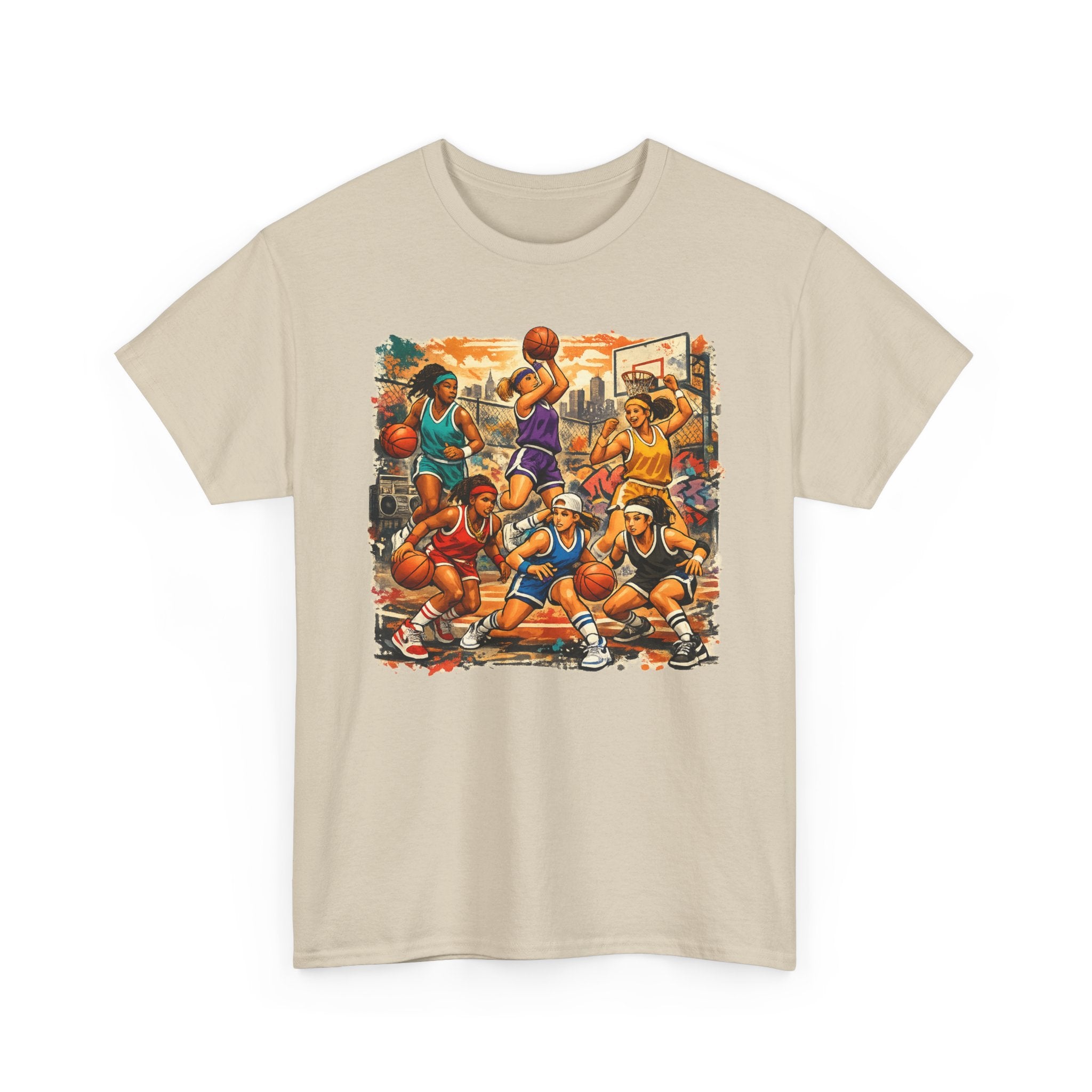 Street Basketball Crew Graphic Tee — Urban Court Players Illustration