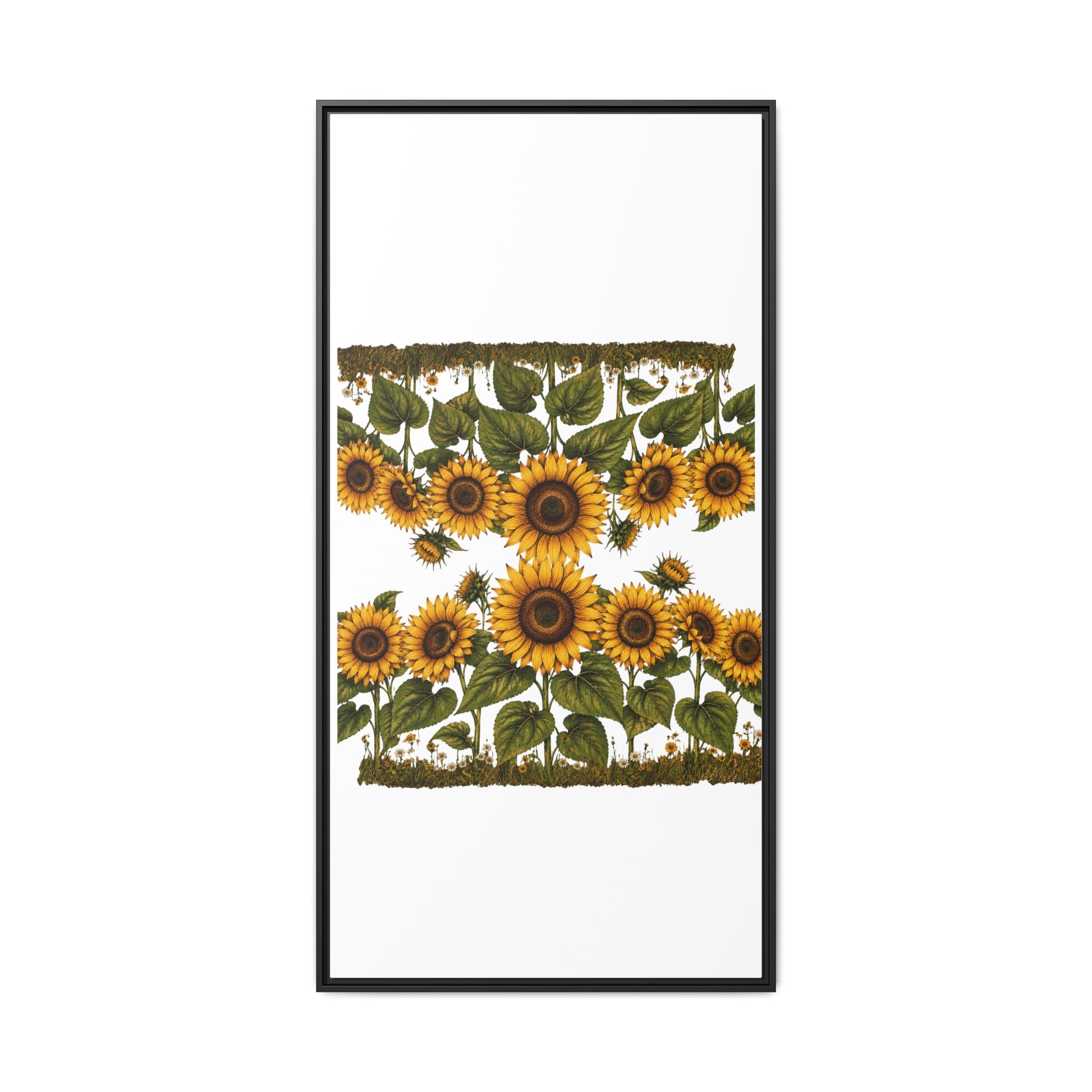 Framed Sunflower Canvas Print — Matte Floral Wall Art
