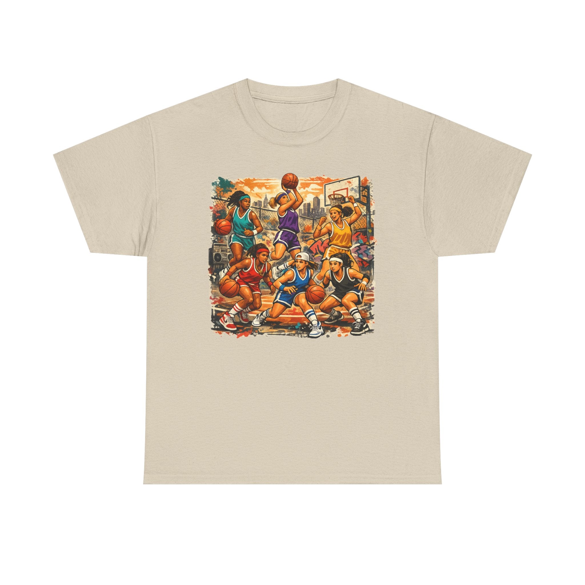 Street Basketball Crew Graphic Tee — Urban Court Players Illustration