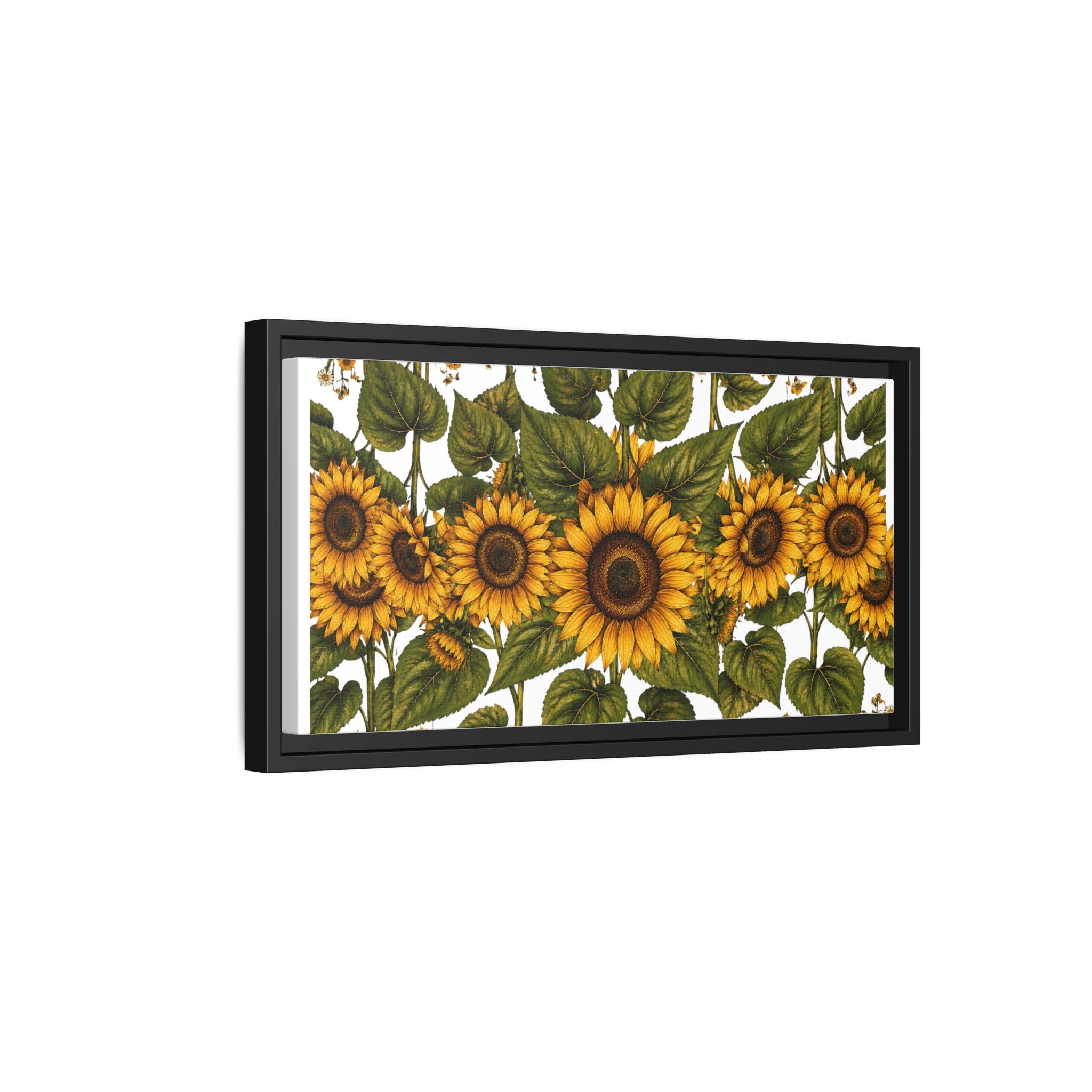 Framed Sunflower Canvas Print — Matte Floral Wall Art