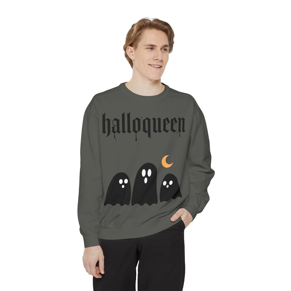 Halloween Sweatshirt — "halloqueen" Ghosts Pullover