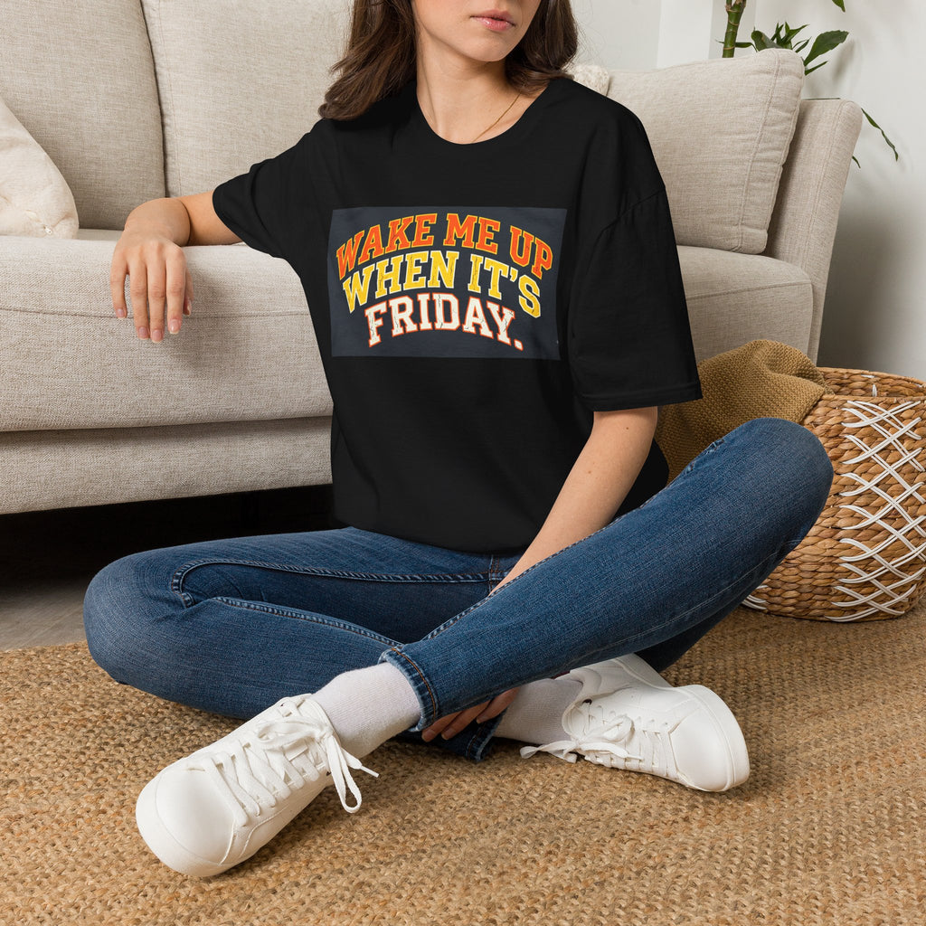 Wake Me Up When It's Friday T-Shirt — Retro Weekend Graphic Tee