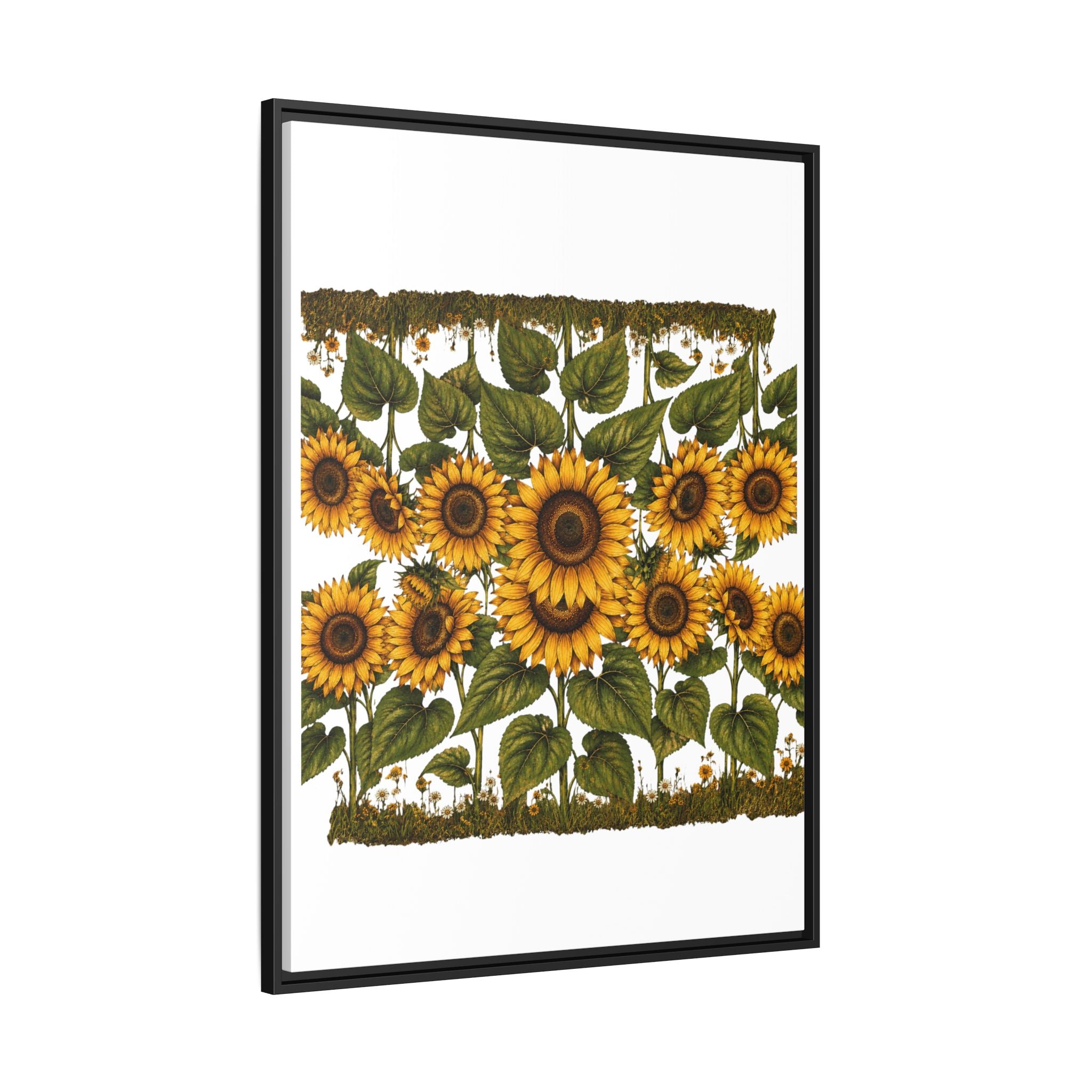 Framed Sunflower Canvas Print — Matte Floral Wall Art