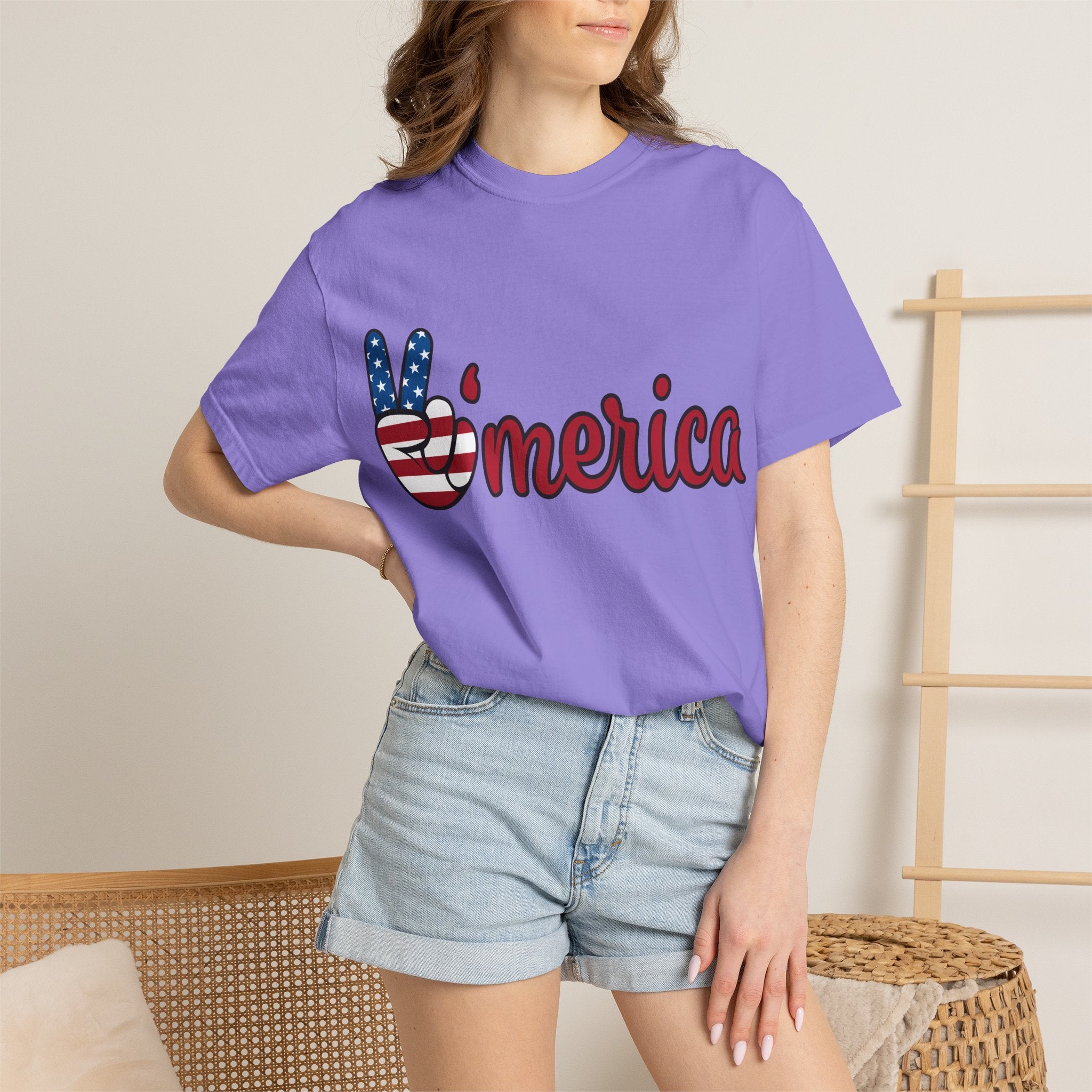 'Merica Peace Sign T-Shirt — 250th Anniversary of America Flag Tee (1776–2026)