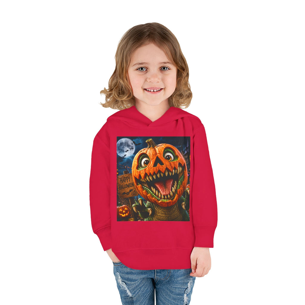 Halloween Toddler Hoodie — Dinosaur Creepy Jack-O'-Lantern Pumpkin Halloween Pullover