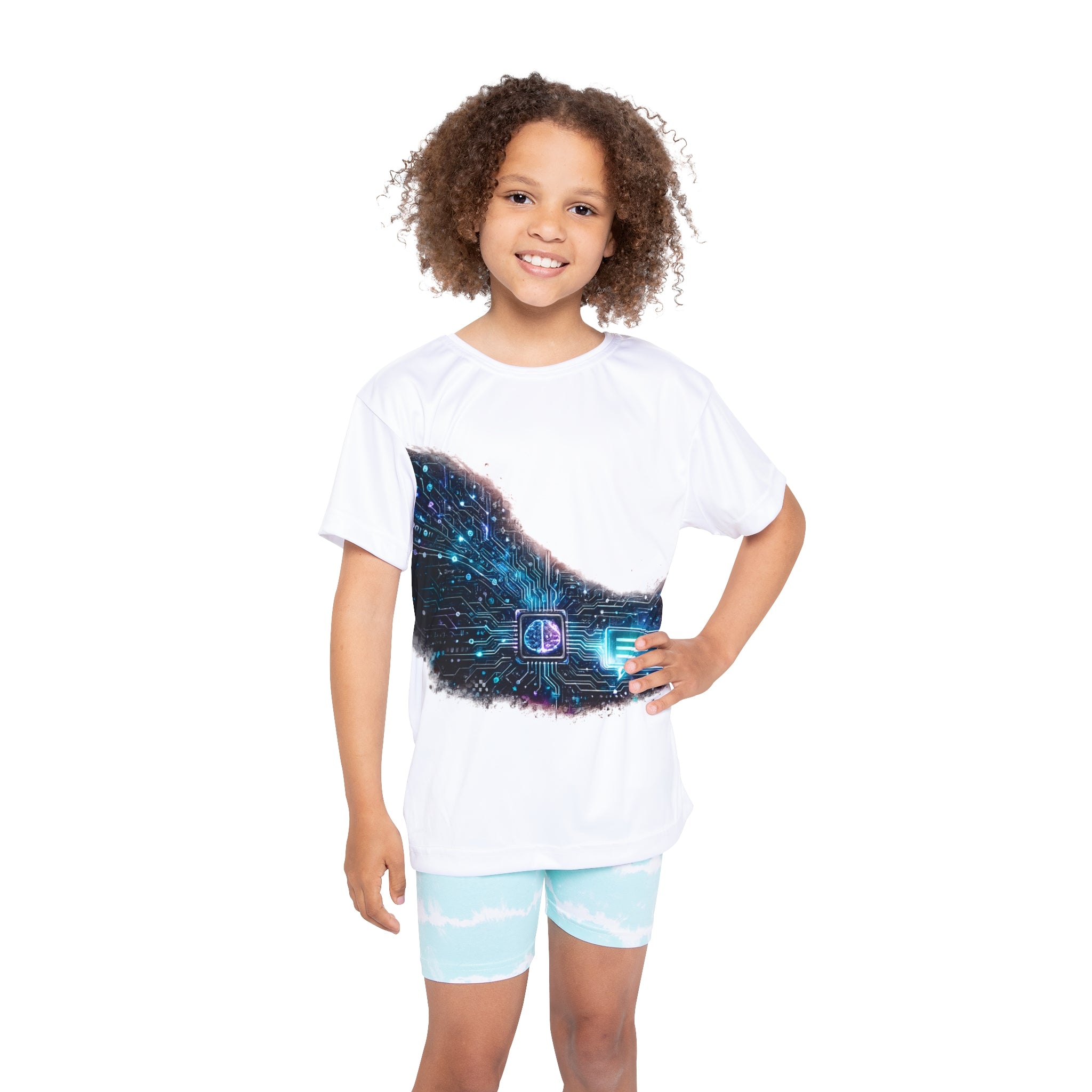 Kids Tech Circuit Sports Jersey — Futuristic Gamer Athletic Tee