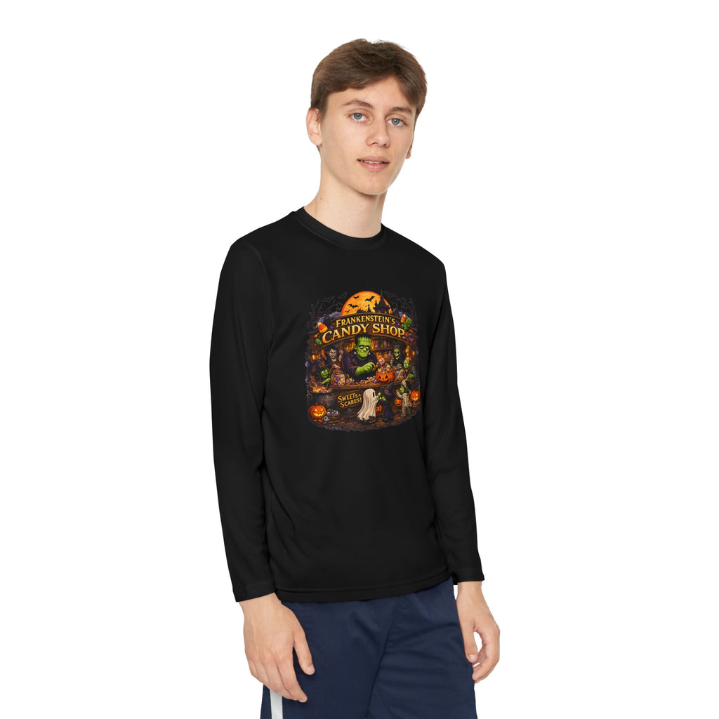 Youth Long Sleeve Tee — Halloween Candy Shop Graphic