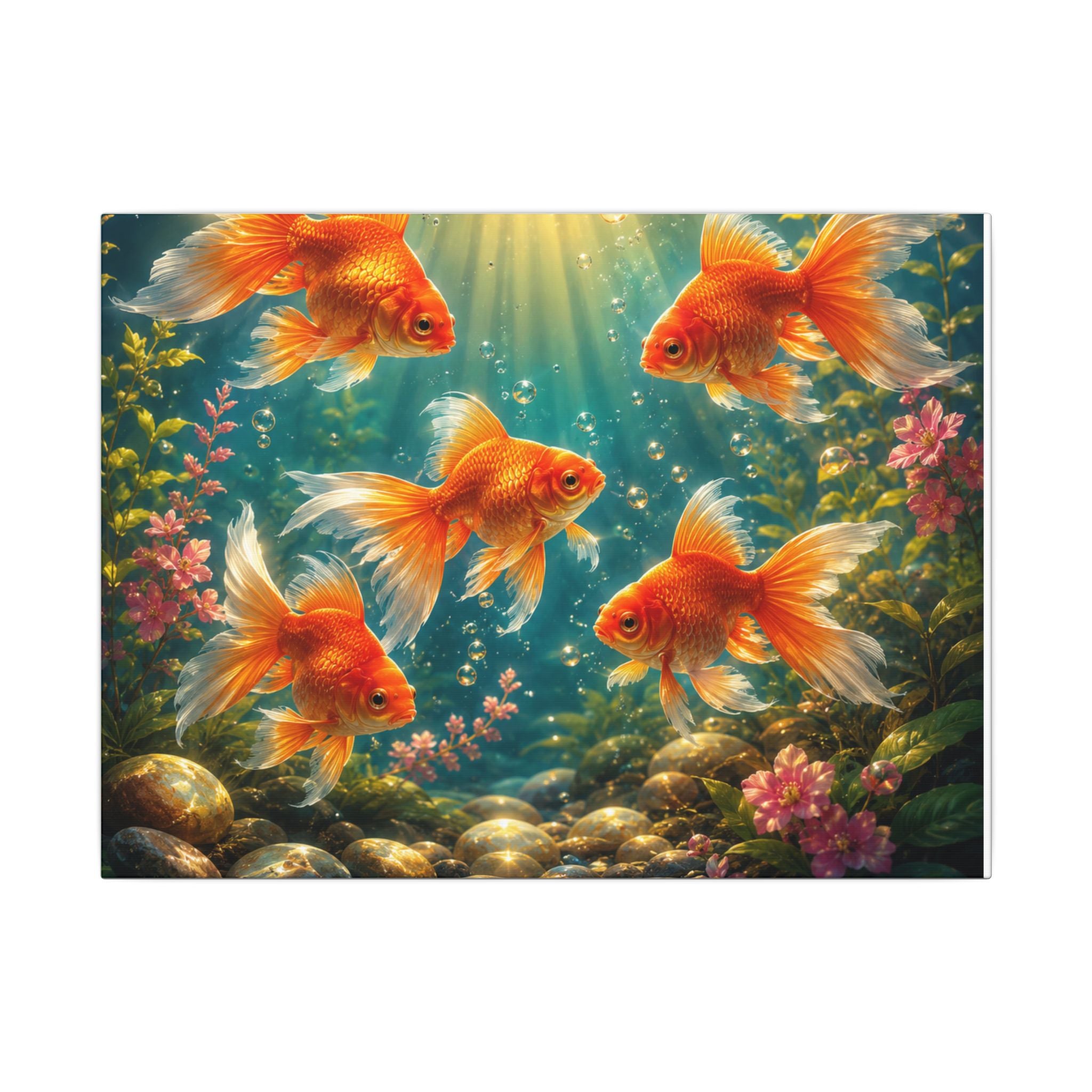 Goldfish Aquarium Canvas Print — Vibrant Underwater Wall Art