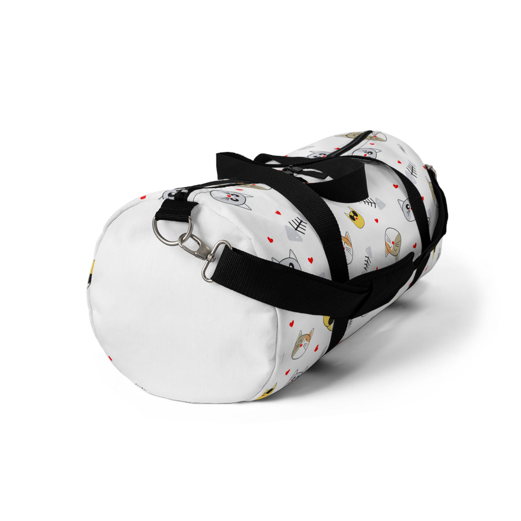 Cat Pattern Duffel Bag — Cute Kitty Faces Travel Gym Bag
