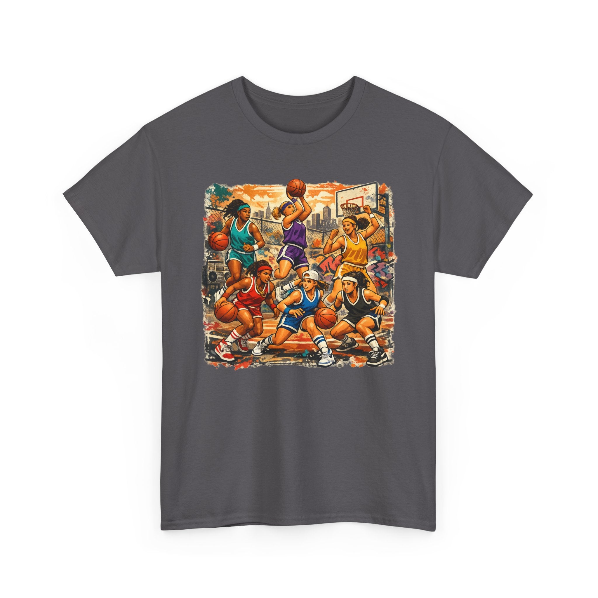 Street Basketball Crew Graphic Tee — Urban Court Players Illustration