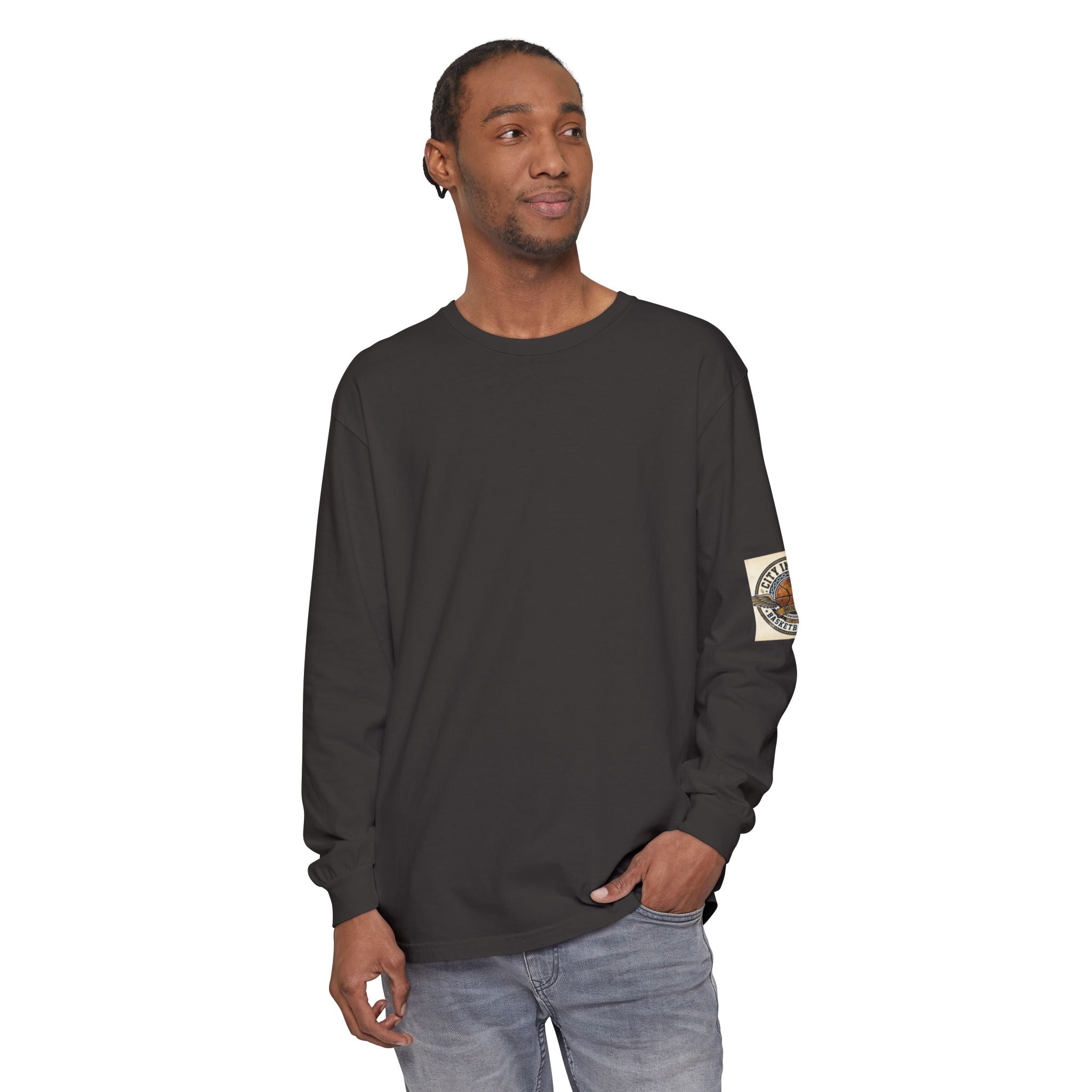 Basketball Club Long Sleeve Tee — City Indiana Winged Ball Graphic