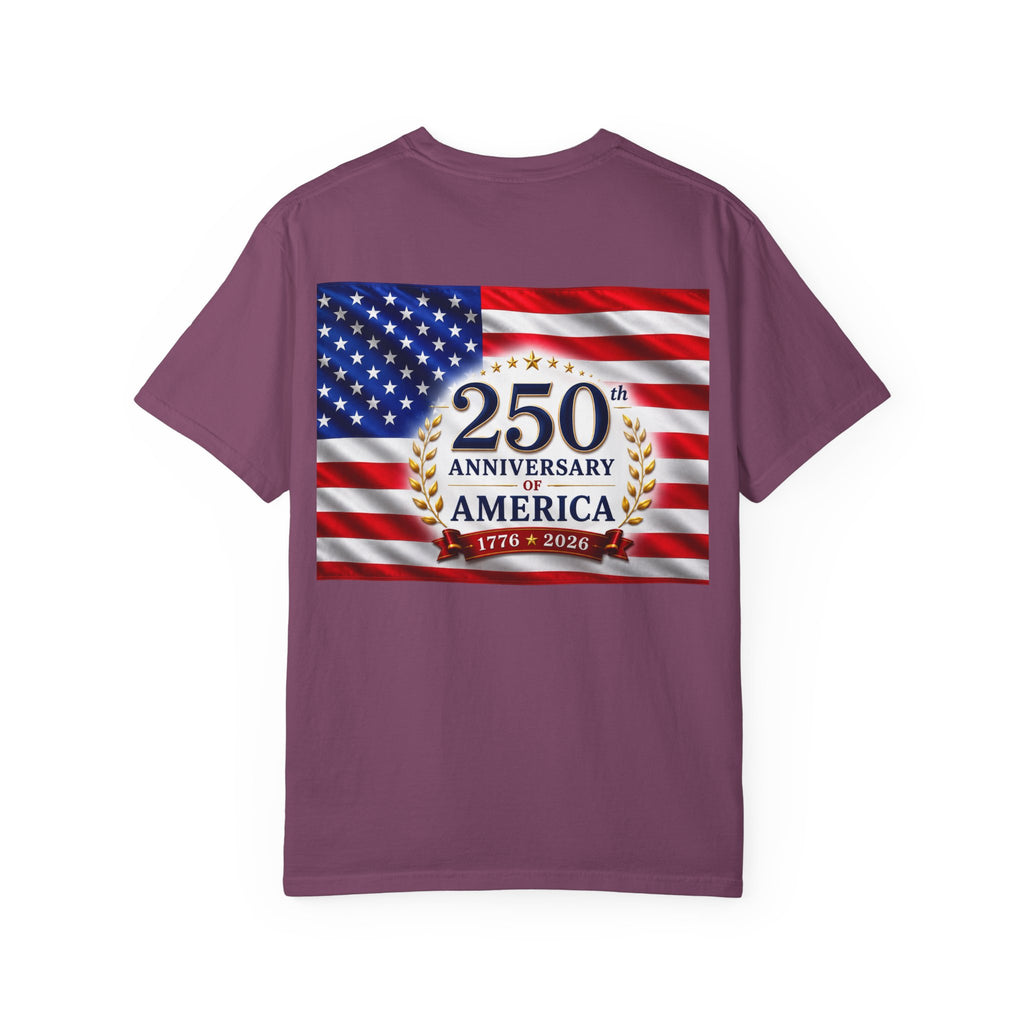 'Merica Peace Sign T-Shirt — 250th Anniversary of America Flag Tee (1776–2026)