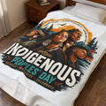 Velveteen Plush Blanket — Indigenous Peoples' Day Tribute Throw (Respect • Recognize • Celebrate)