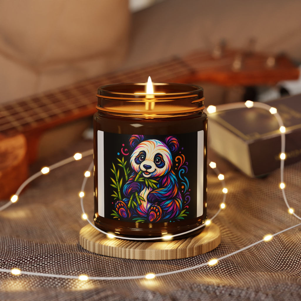Colorful Panda Soy Candle — Amber Jar Scented Candle (Multi-Size)