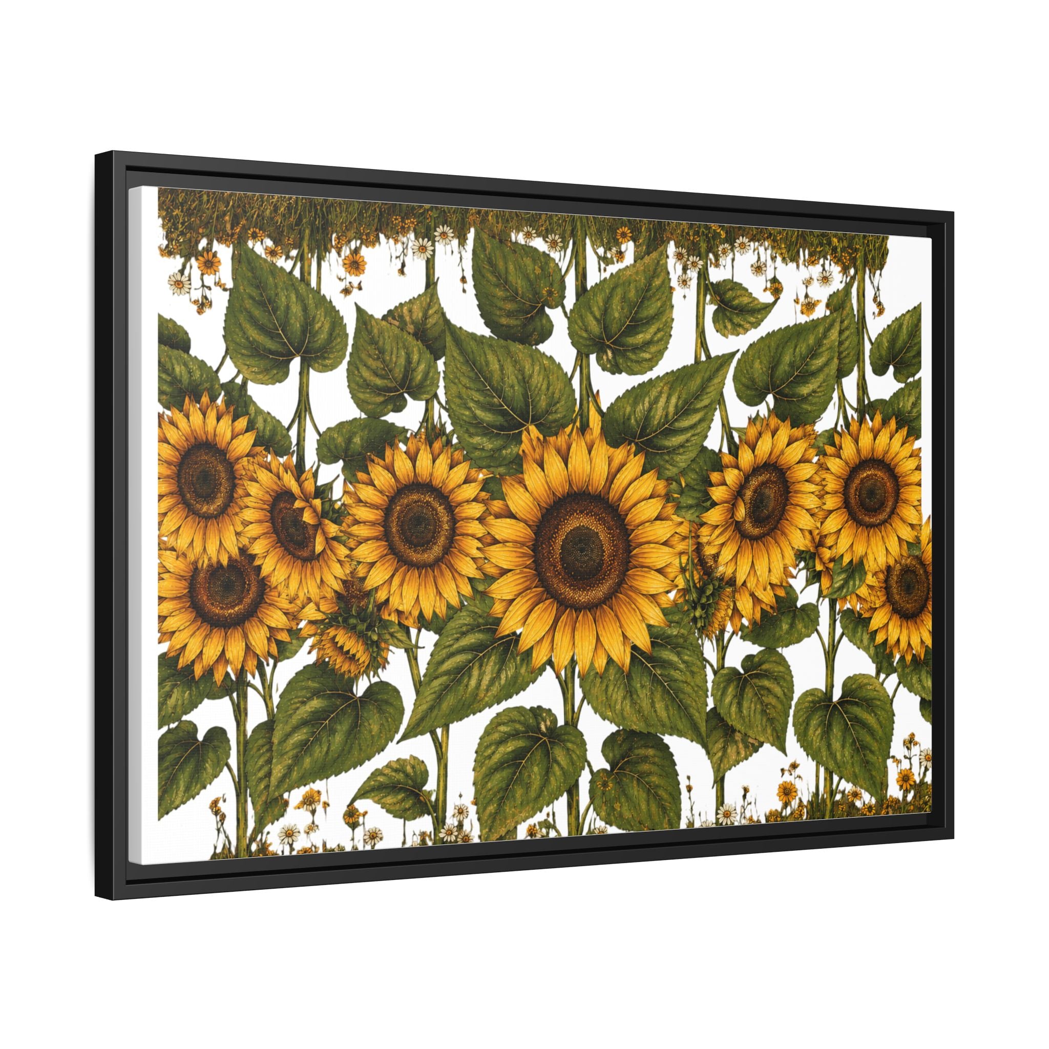 Framed Sunflower Canvas Print — Matte Floral Wall Art