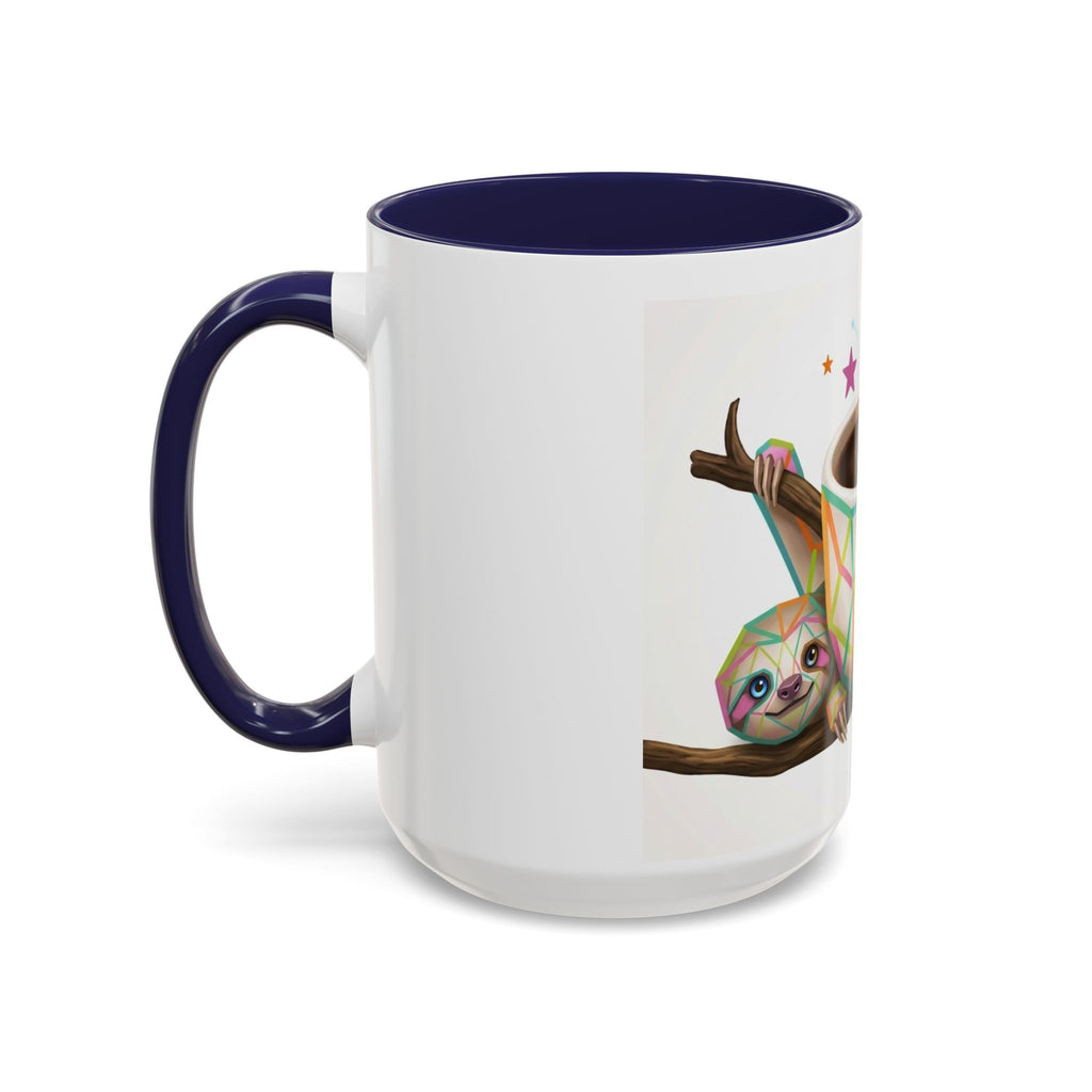 Be Kind Sloth Coffee Mug — Colorful Accent Ceramic Cup (11/15oz)
