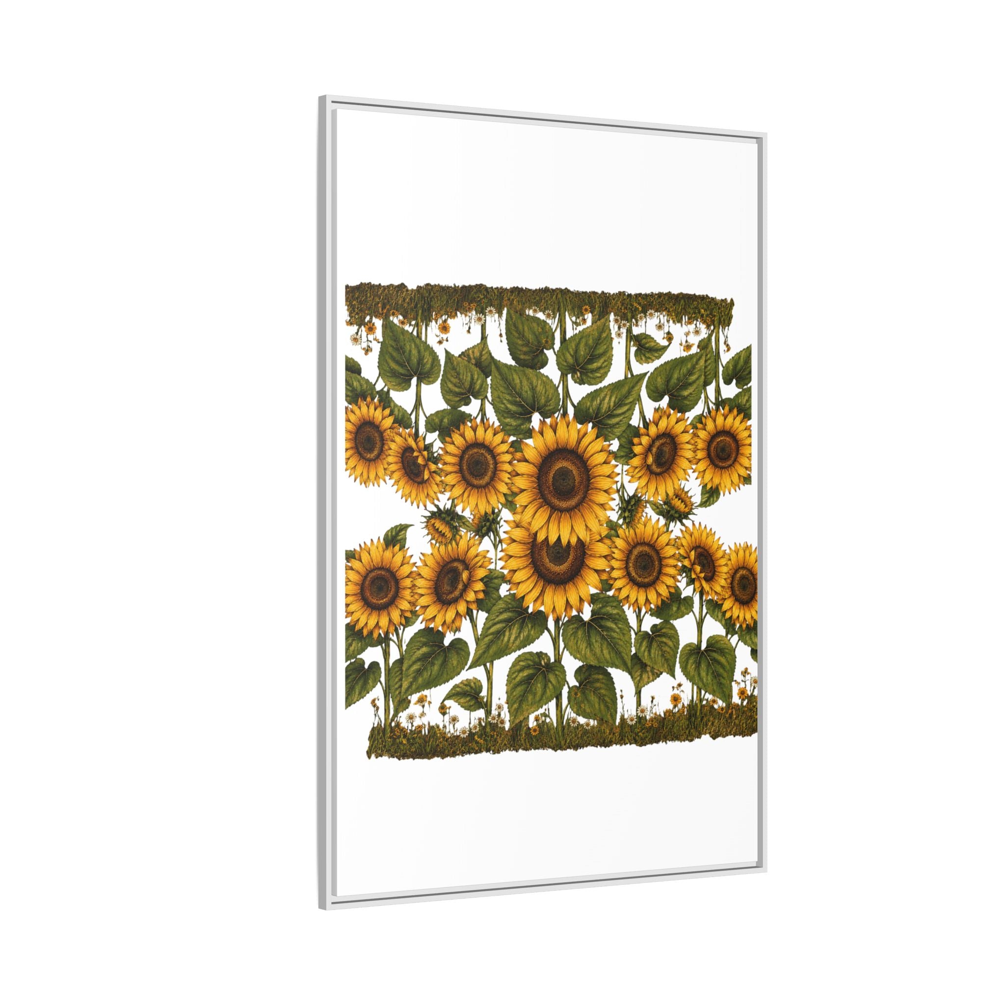 Framed Sunflower Canvas Print — Matte Floral Wall Art