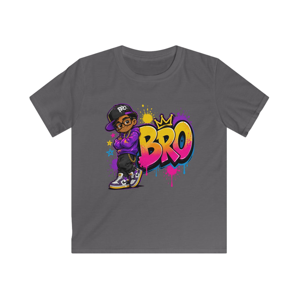 Kids 'BRO' Streetwear Tee — Cool Hip-Hop Skateboard Graphic T-Shirt for Boys