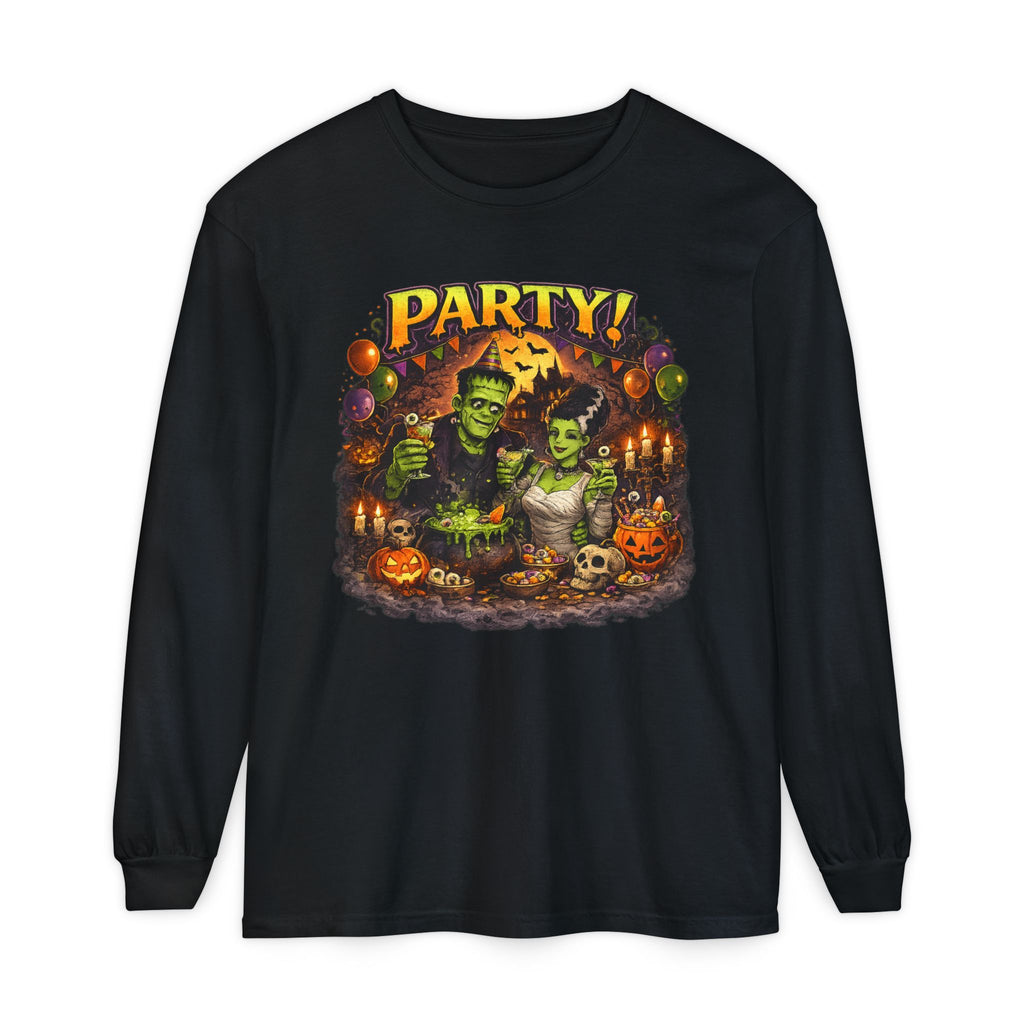 Mr. & Mrs. Frankenstein Halloween Monster Party Long Sleeve T-Shirt