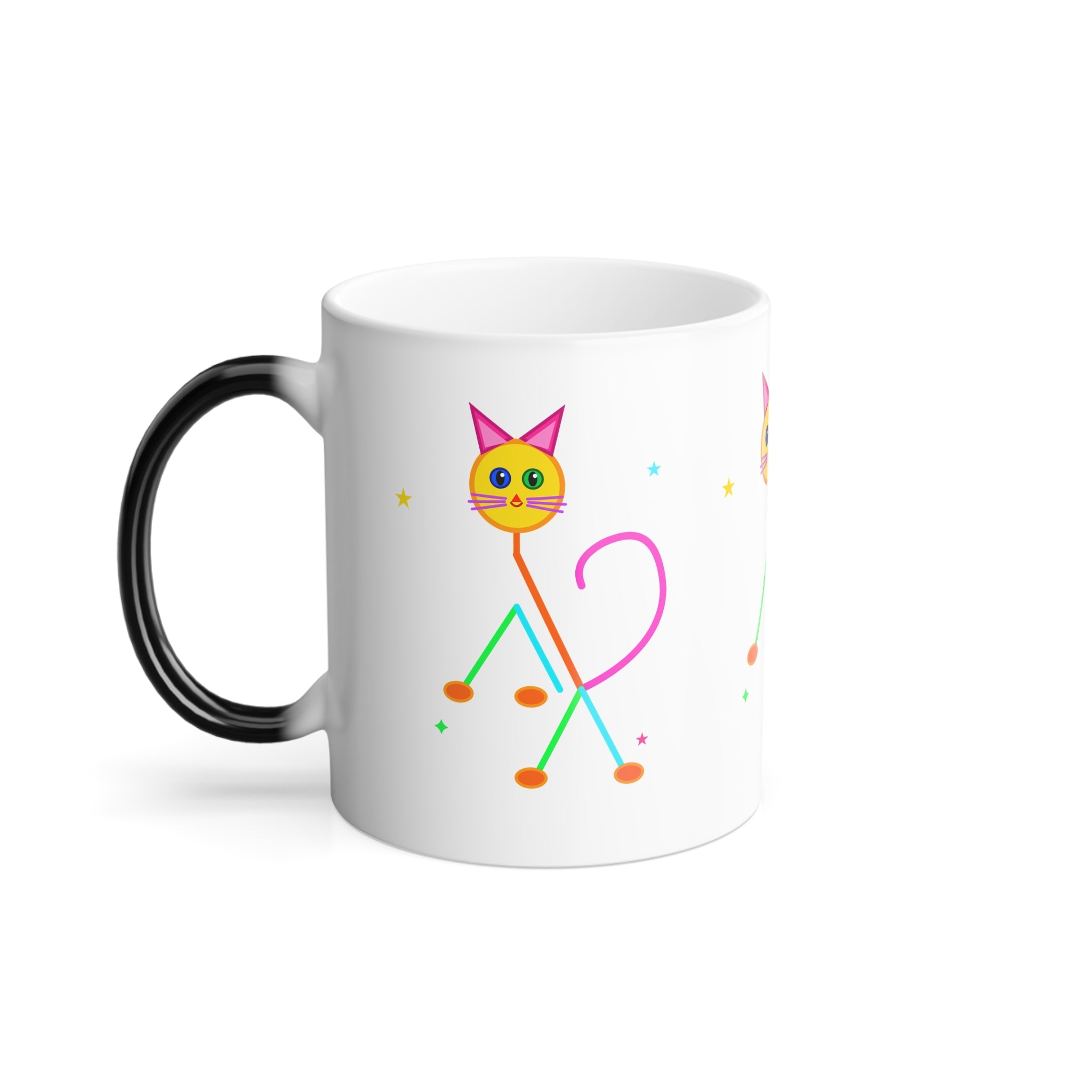 Color Morphing Mug — Cute Neon Cat Heat Reveal, 11oz