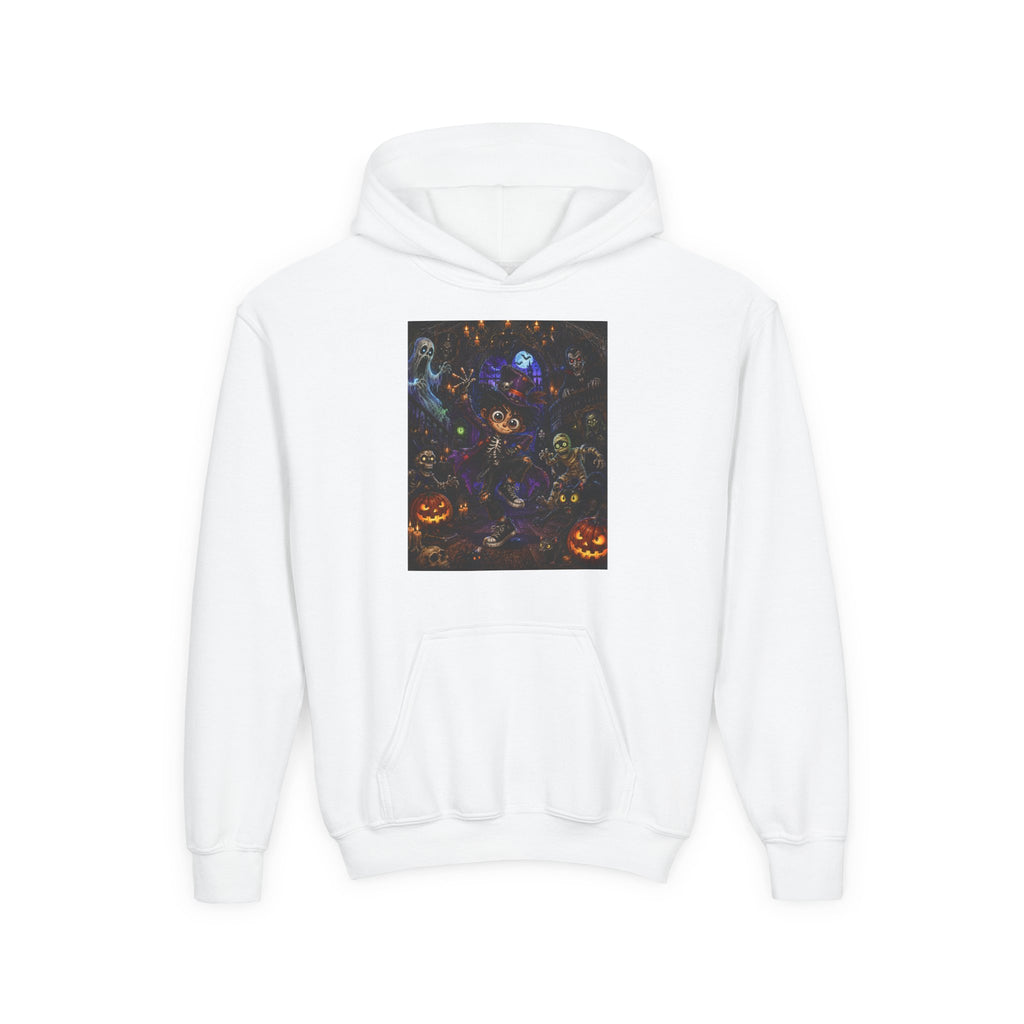 Youth Hoodie - Spooky Magician Halloween Jack-o'-Lantern Galaxy Design