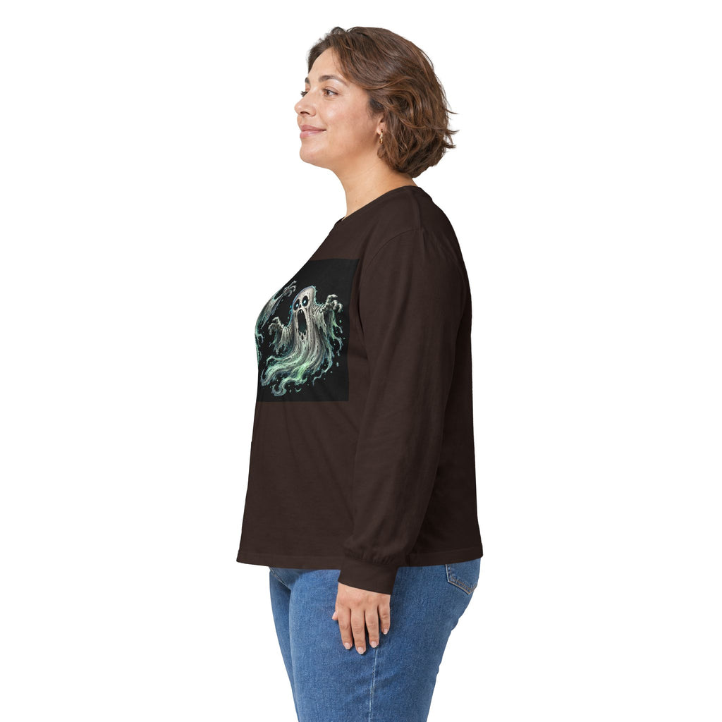 Ghost Duo Long Sleeve Tee — Haunted Spirit Graphic Shirt
