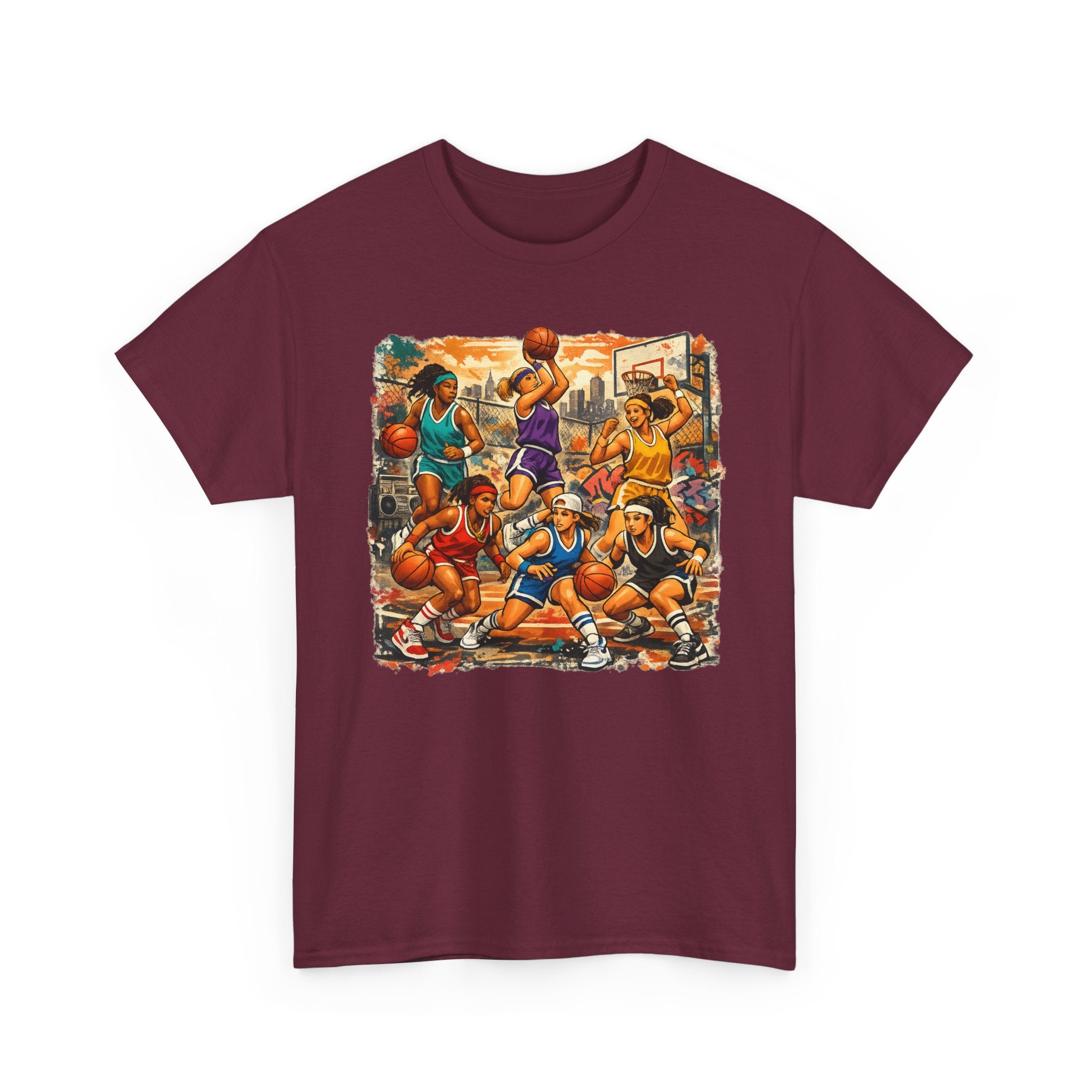 Street Basketball Crew Graphic Tee — Urban Court Players Illustration