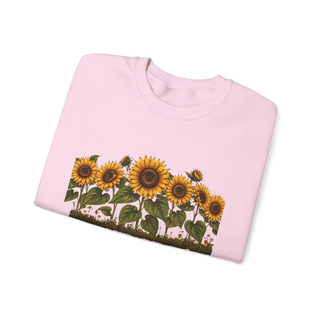 Sunflower Field Crewneck Sweatshirt — Vintage Botanical Floral Pullover