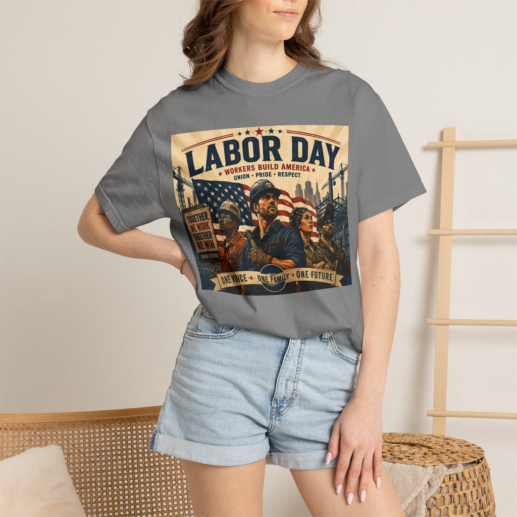 Labor Day T-Shirt — 'Thank a Union' Vintage Patriotic Tee