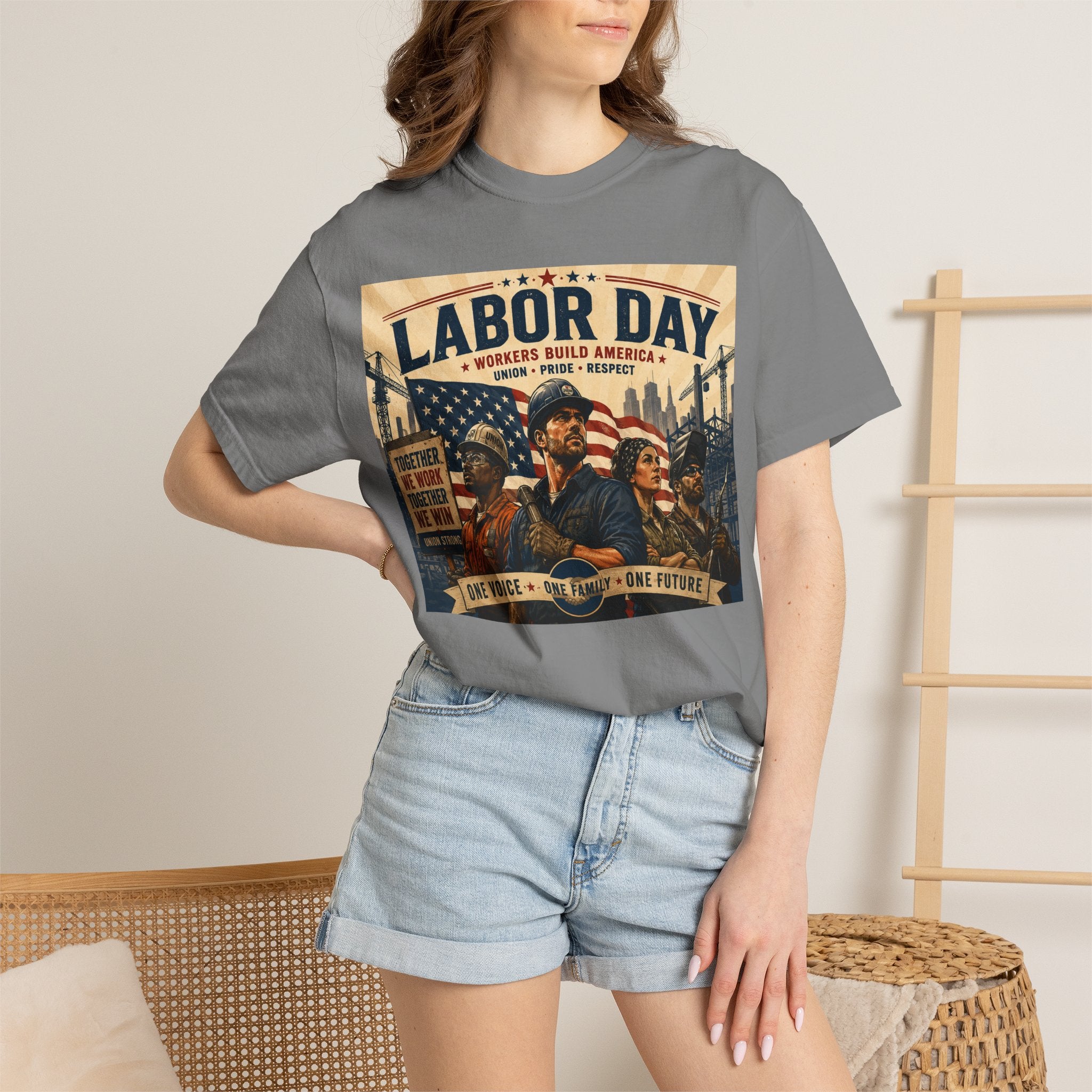 Labor Day T-Shirt — 'Thank a Union' Vintage Patriotic Tee