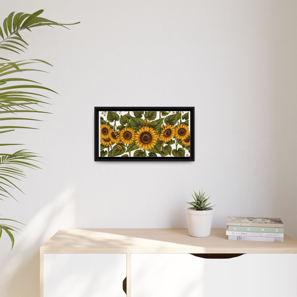 Framed Sunflower Canvas Print — Matte Floral Wall Art