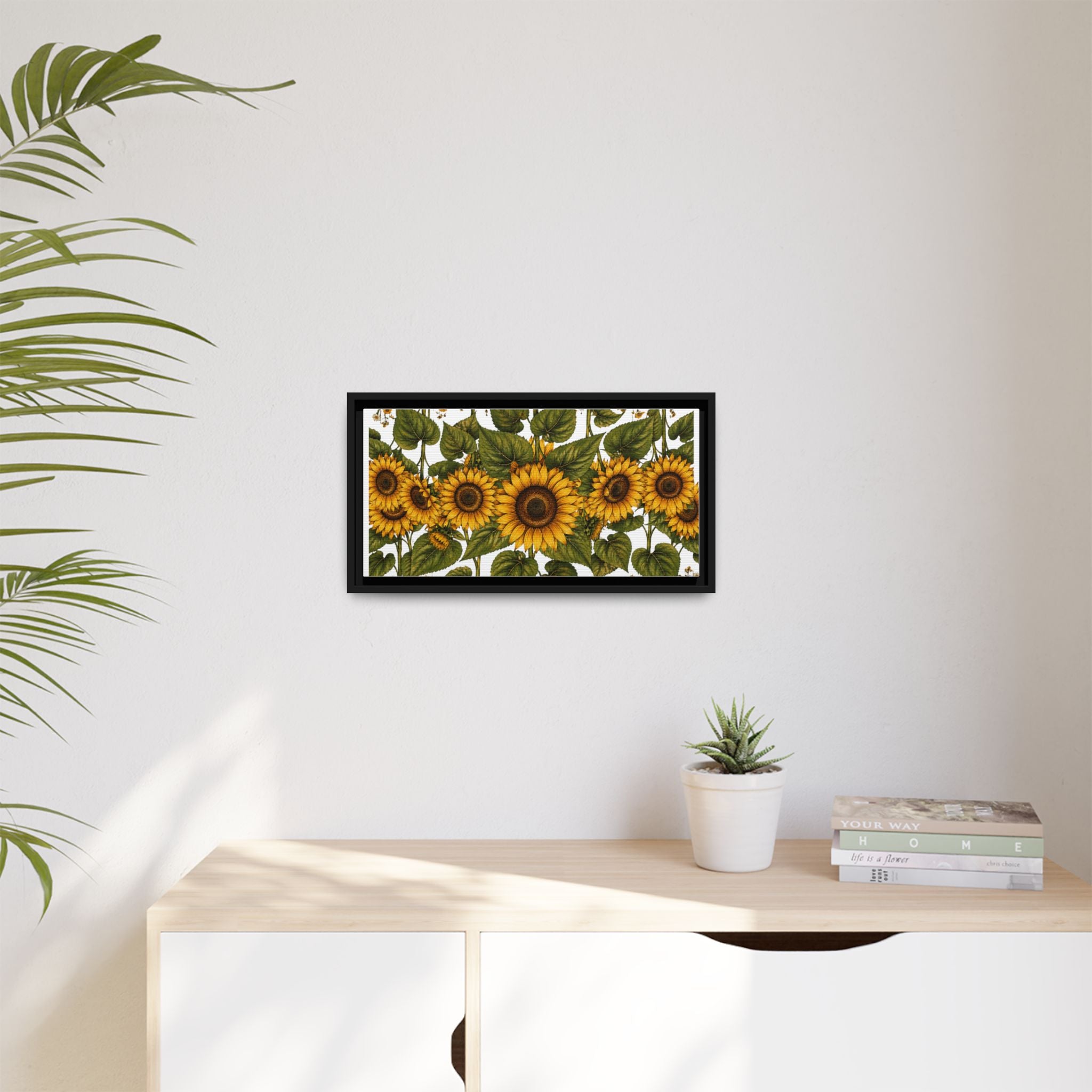 Framed Sunflower Canvas Print — Matte Floral Wall Art