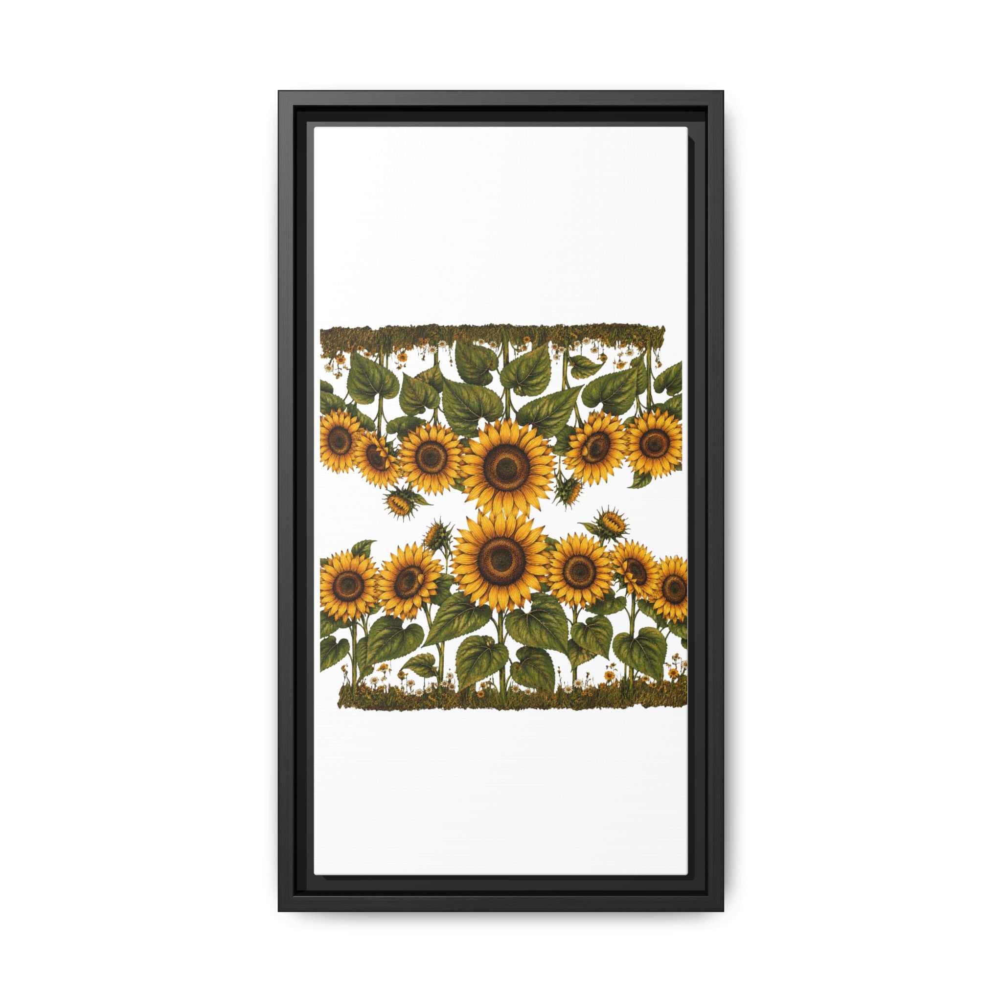 Framed Sunflower Canvas Print — Matte Floral Wall Art
