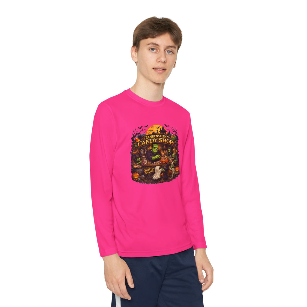 Youth Long Sleeve Tee — Halloween Candy Shop Graphic