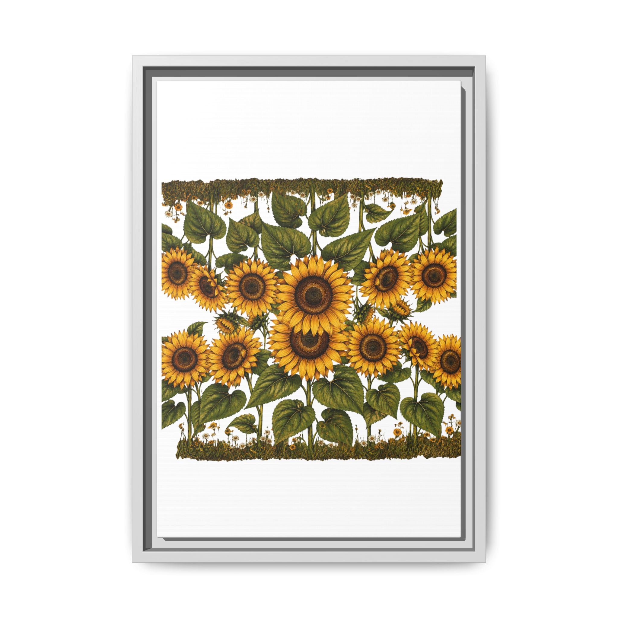 Framed Sunflower Canvas Print — Matte Floral Wall Art