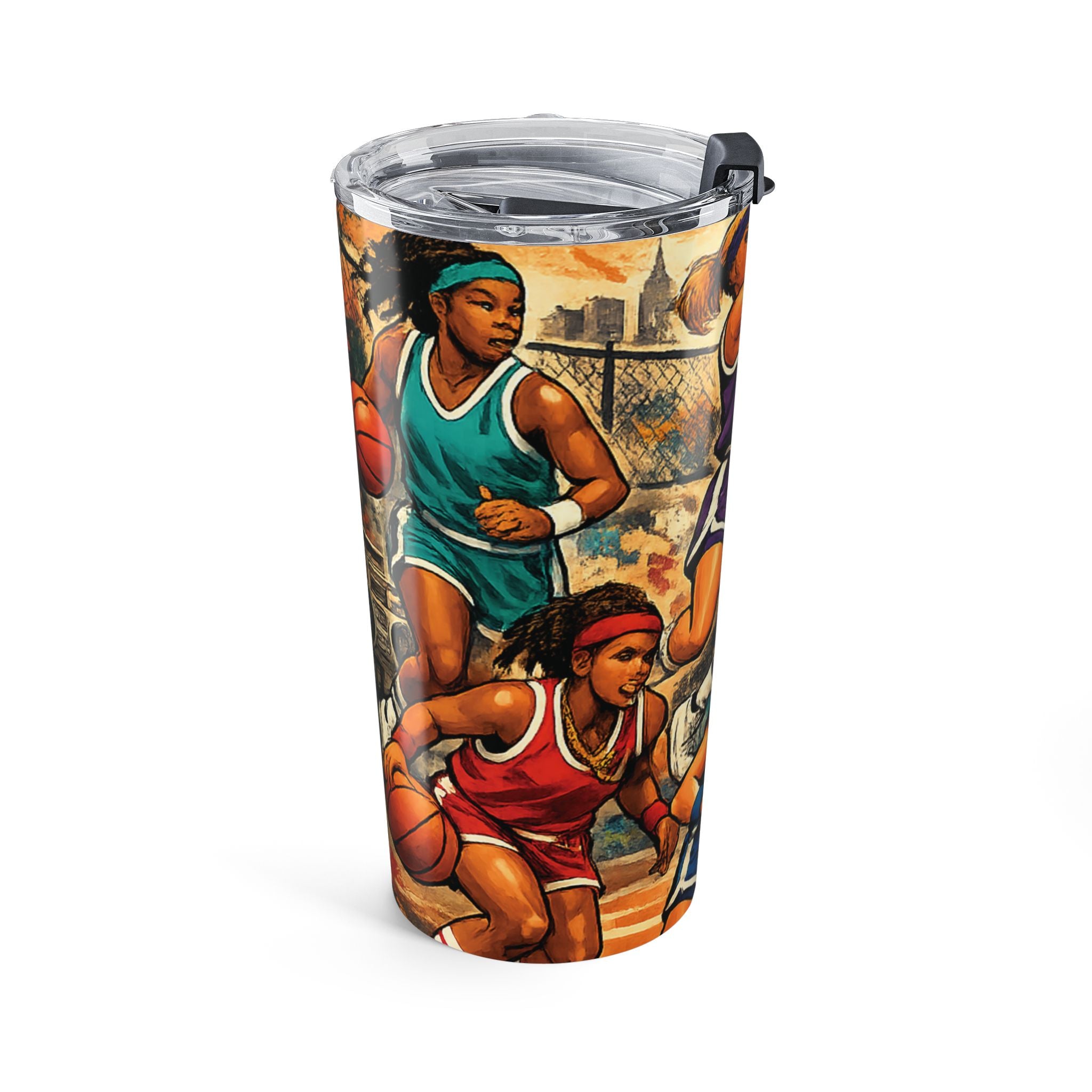 20oz Basketball Players Travel Tumbler – Urban Court Sports Water Bottle