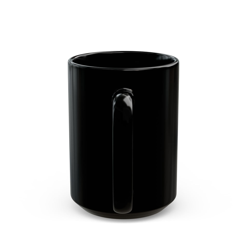 Neon Geometric Dog Black Mug – Colorful Playful Pet Lover Coffee Cup (11oz/15oz)
